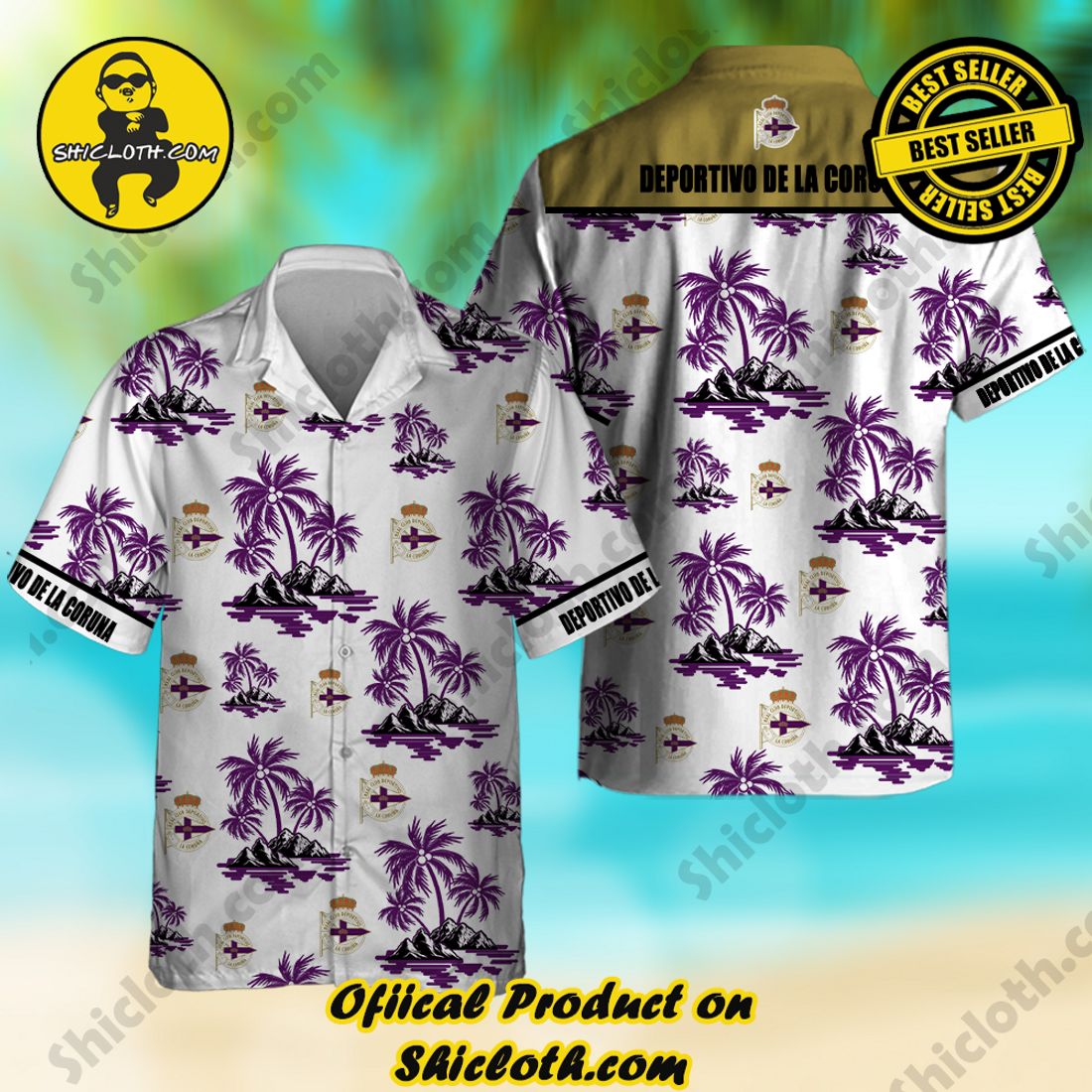 Deportivo de La Coruna Laliga Palm Tree Hawaiian Shirt And Short