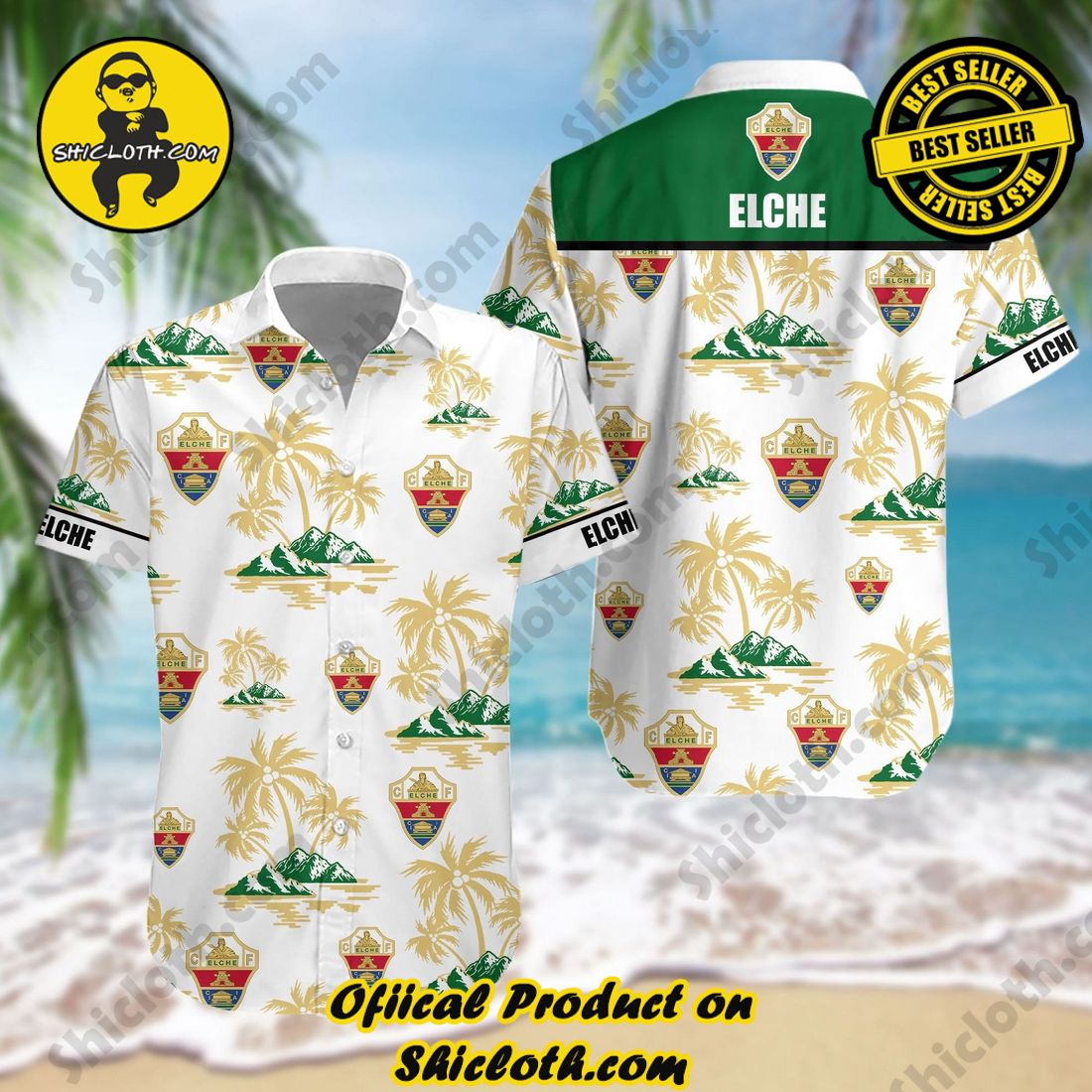 Elche CF Laliga Palm Tree Hawaiian Shirt And Short