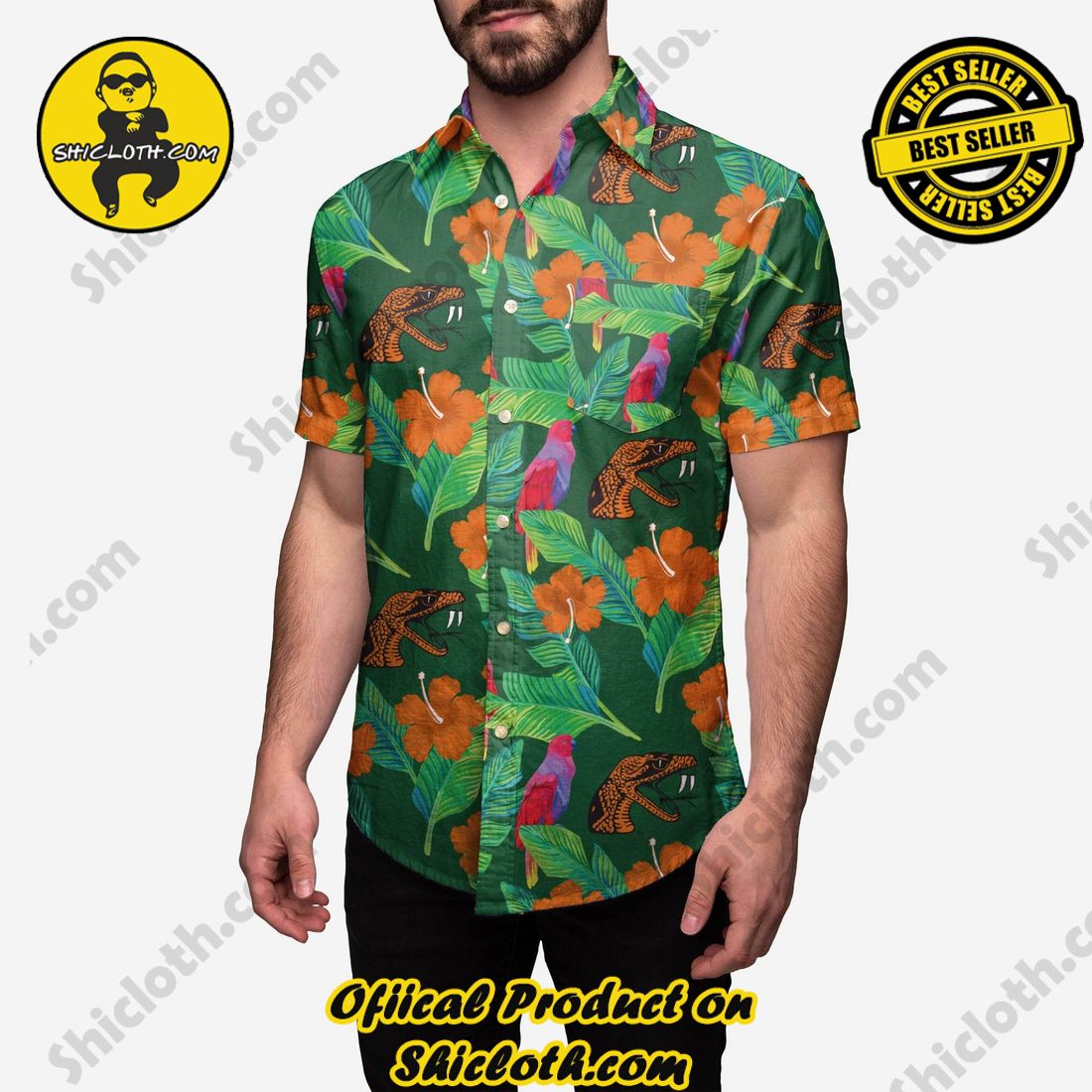 HOT HIT Hawaiian Shirt And Short in Shicloth !!! 22 Florida A&M Rattlers Floral Button Up Shirt