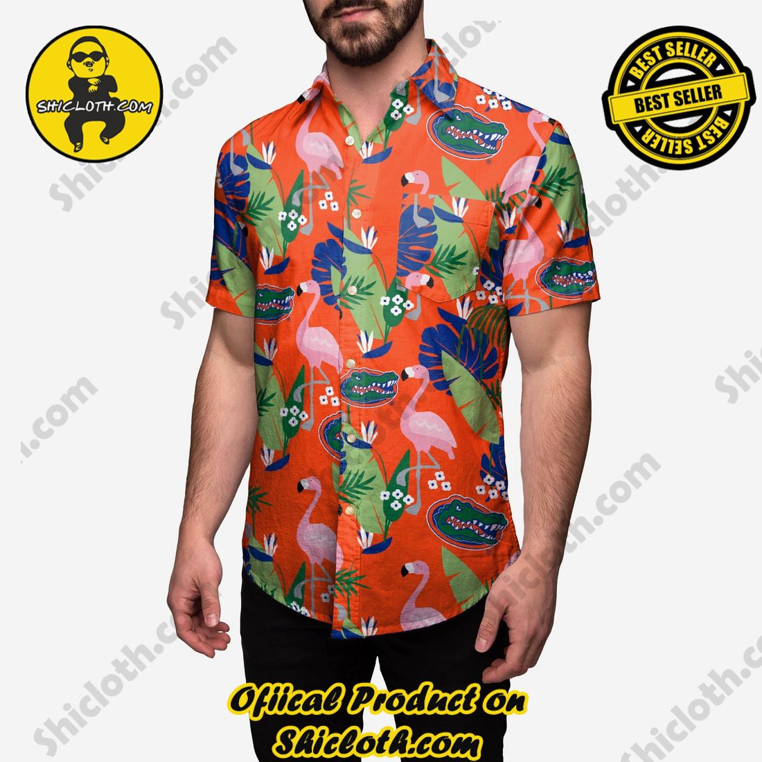HOT HIT Hawaiian Shirt And Short in Shicloth !!! 25 Florida Gators Floral Button Up Shirt