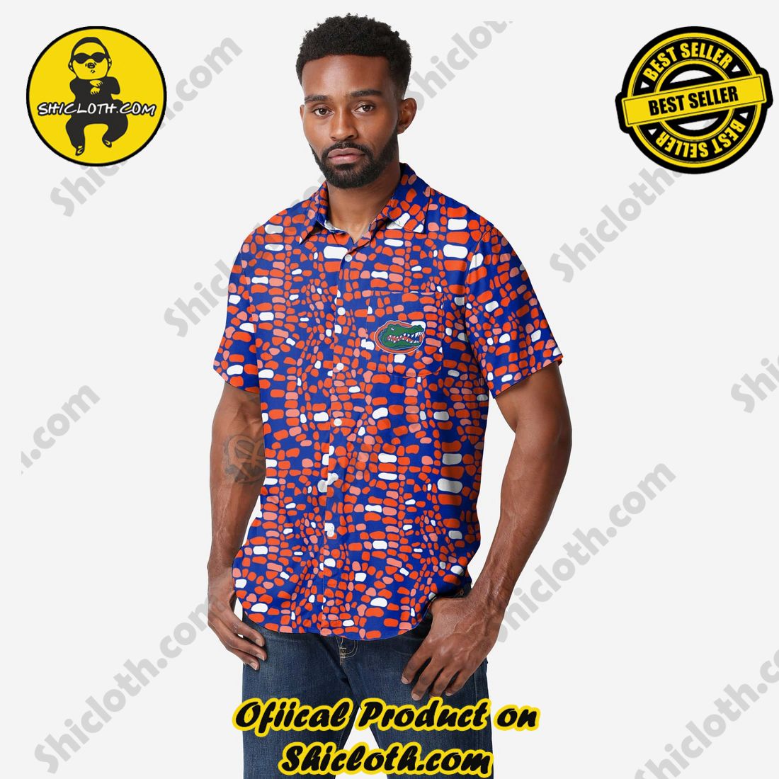 HOT HIT Hawaiian Shirt And Short in Shicloth !!! 28 Florida Gators Thematic Button Up Shirt