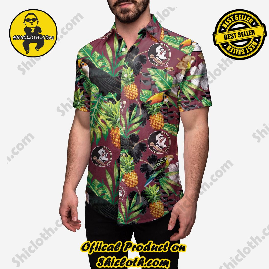 TOP TRENDING Hawaiian Shirt And Short in Shicloth !!! 1 Florida State Seminoles Floral Button Up Shirt