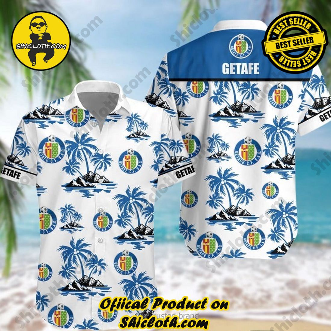 Getafe CF Laliga Palm Tree Hawaiian Shirt And Short