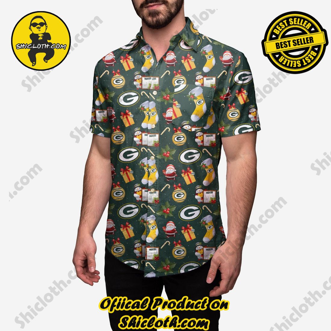 Green Bay Packers Christmas Explosion Button Up Shirt