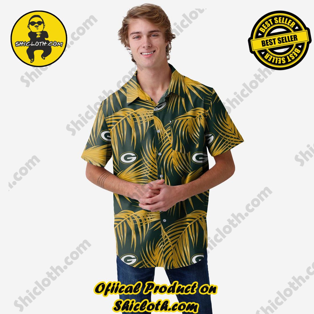 Green Bay Packers Hawaiian Button Up Shirt