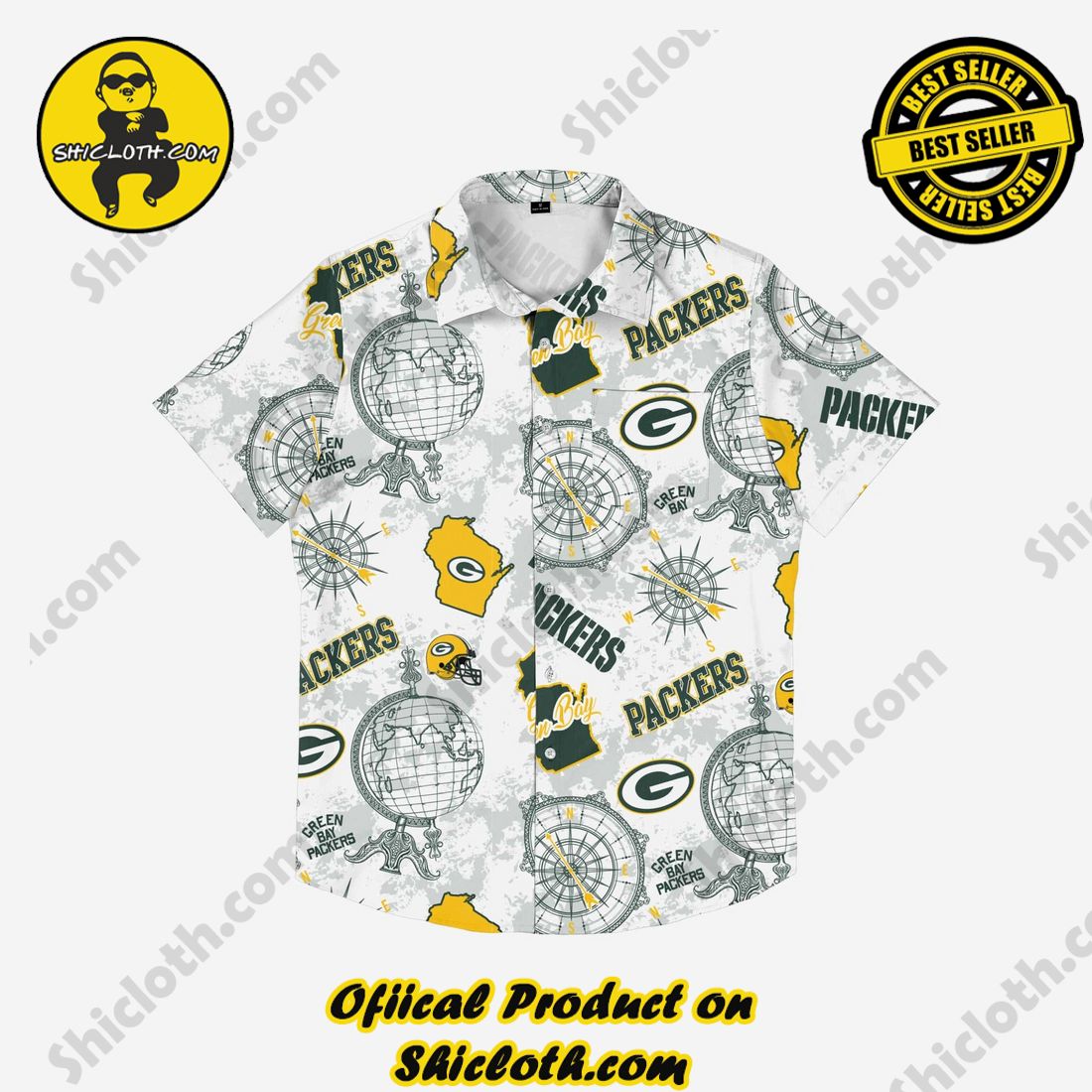 Green Bay Packers Mercader Button Up Shirt 3 Green Bay Packers Mercader Button Up Shirt - Image 3