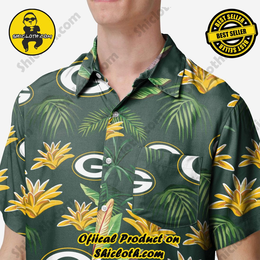 Green Bay Packers Victory Vacay Button Up Shirt 3 Green Bay Packers Victory Vacay Button Up Shirt - Image 3