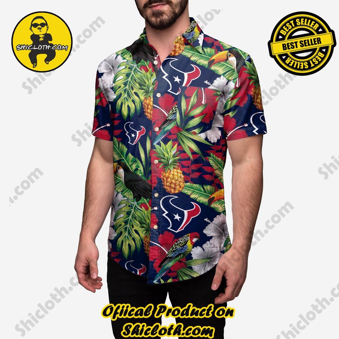 Houston Texans Floral Button Up Shirt