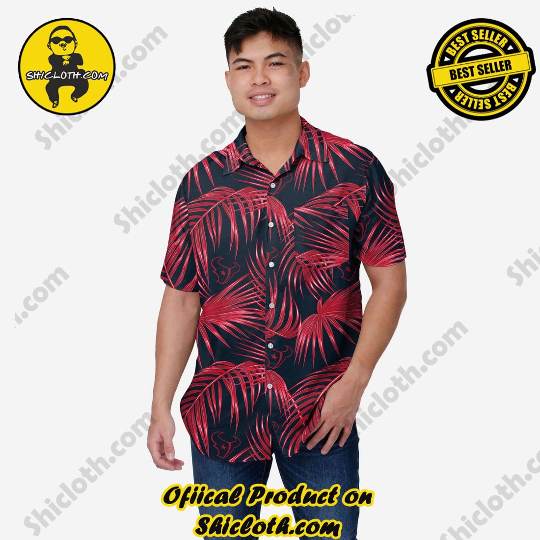 Houston Texans Hawaiian Button Up Shirt