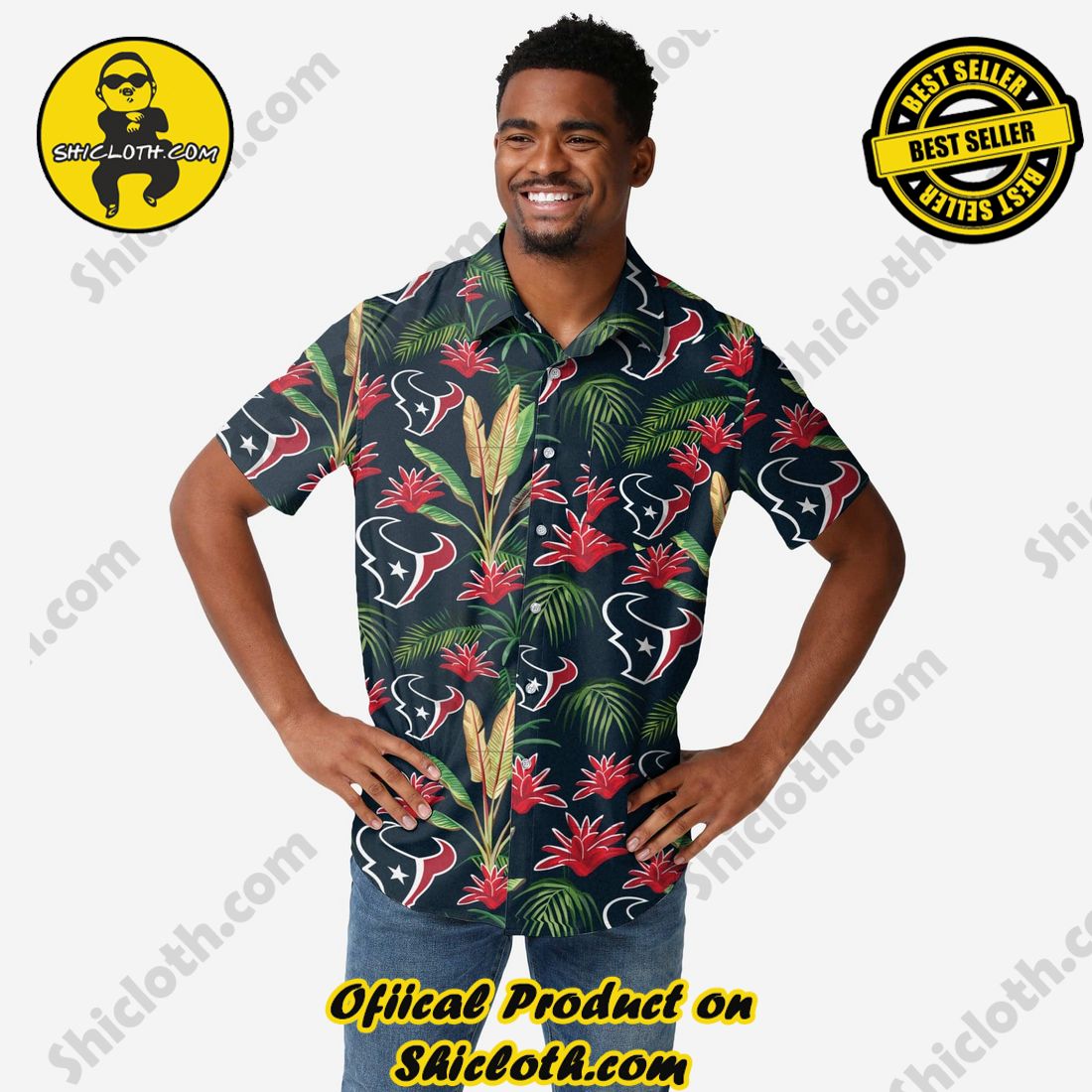 Houston Texans Victory Vacay Button Up Shirt
