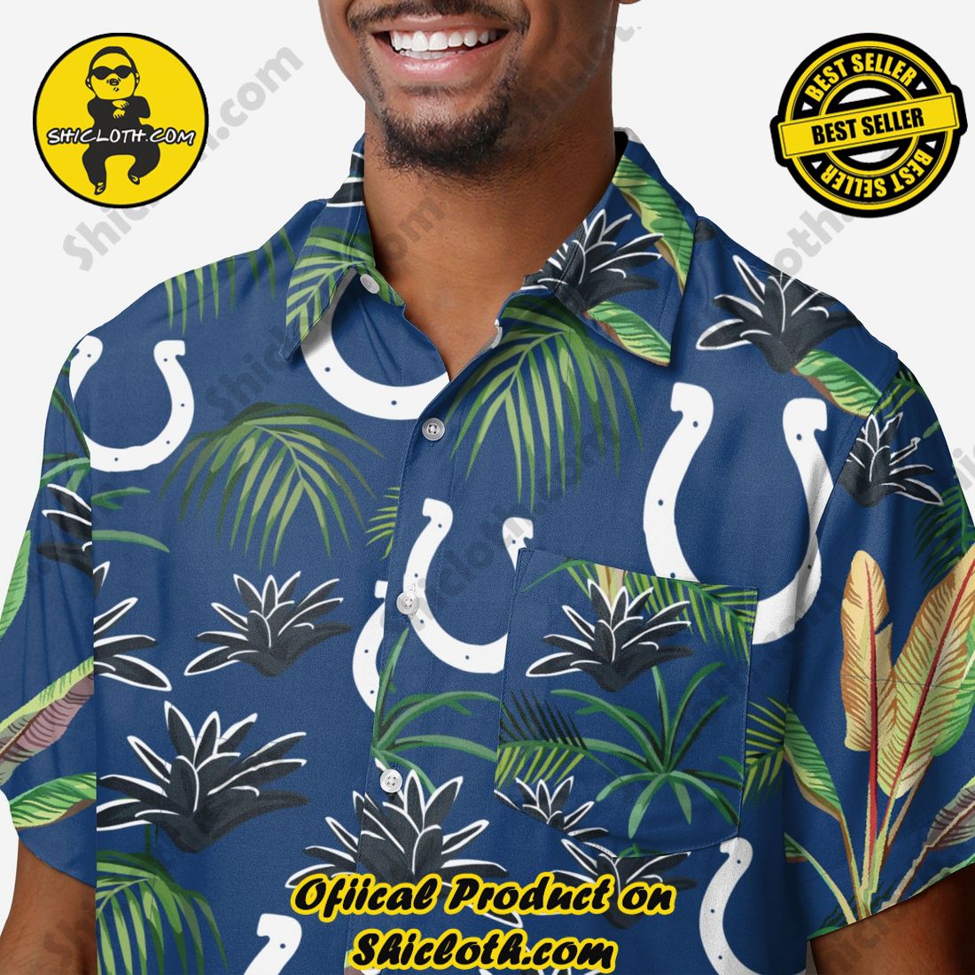 Indianapolis Colts Victory Vacay Button Up Shirt 3 Indianapolis Colts Victory Vacay Button Up Shirt - Image 3