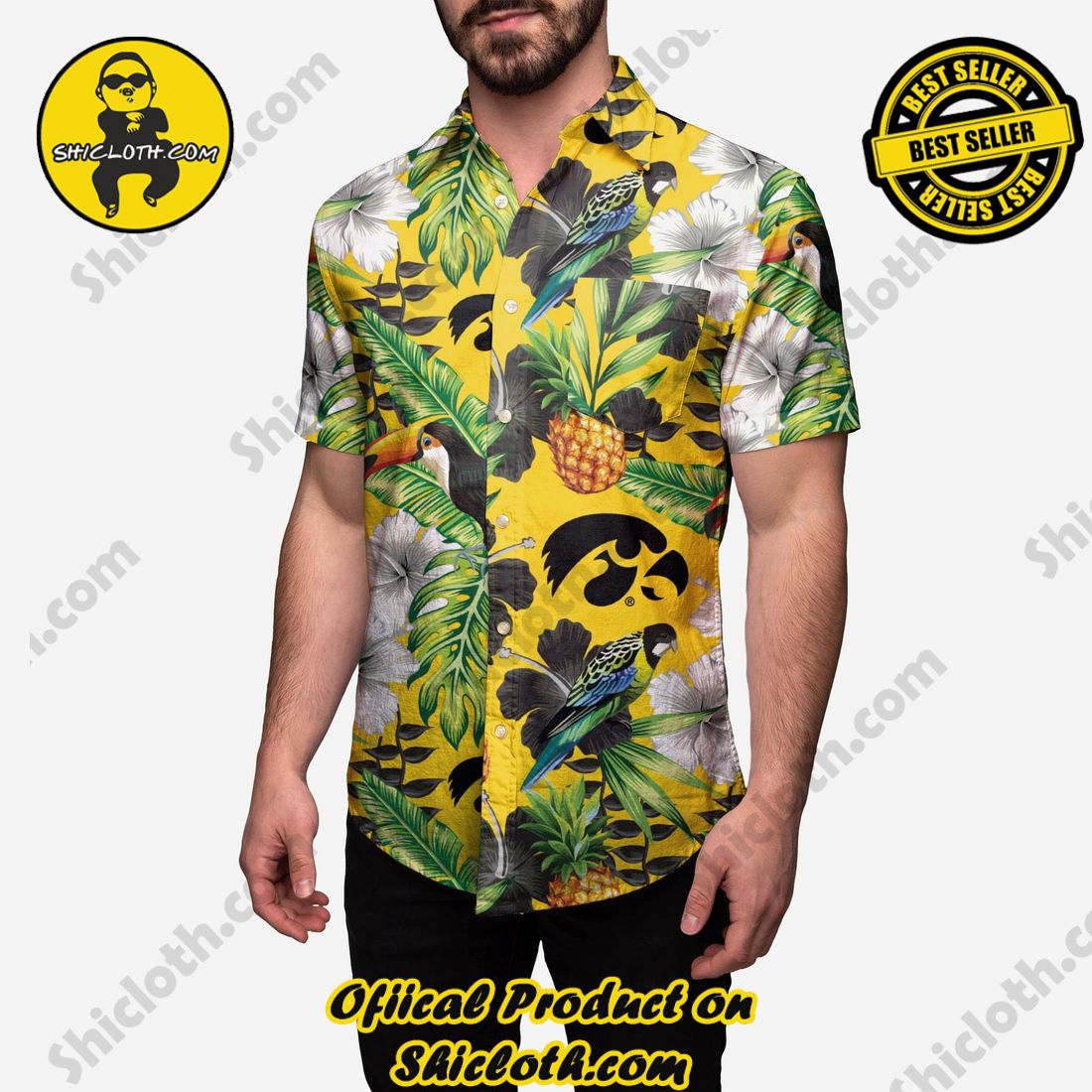 TOP TRENDING Hawaiian Shirt And Short in Shicloth !!! 10 Iowa Hawkeyes Floral Button Up Shirt