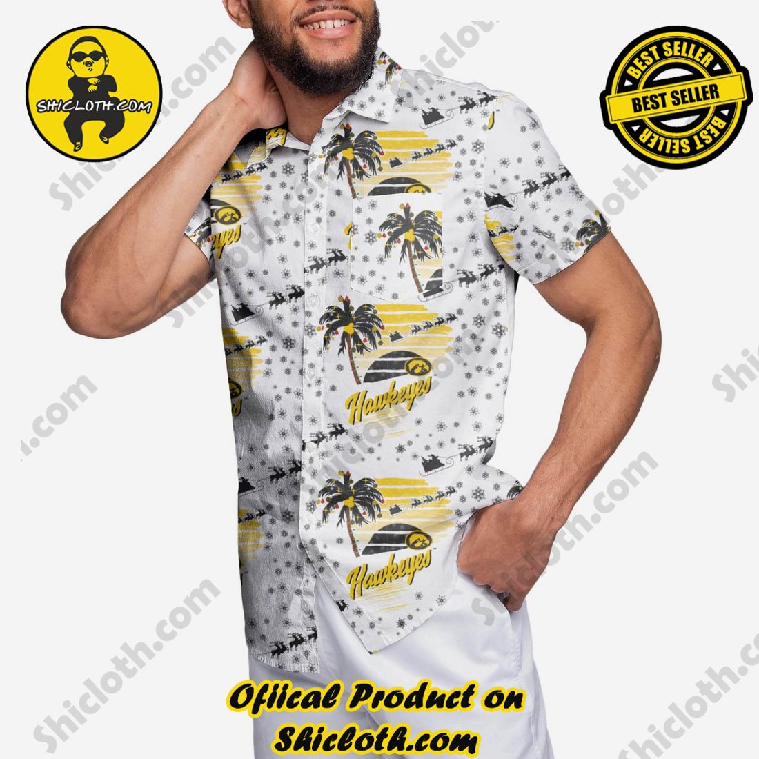 TOP TRENDING Hawaiian Shirt And Short in Shicloth !!! 16 Iowa Hawkeyes Winter Tropical Button Up Shirt