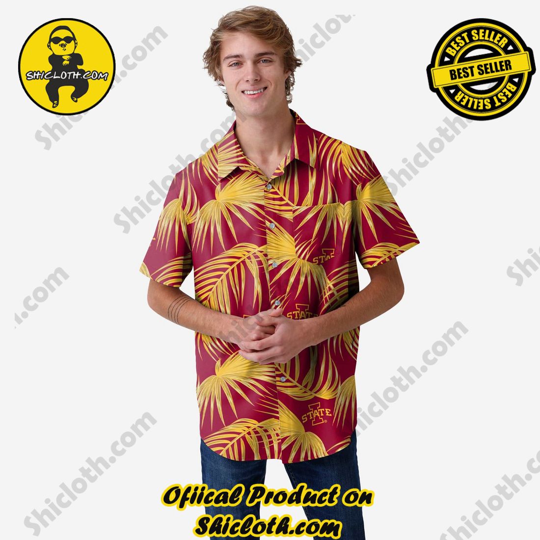 TOP TRENDING Hawaiian Shirt And Short in Shicloth !!! 19 Iowa State Cyclones Hawaiian Button Up Shirt