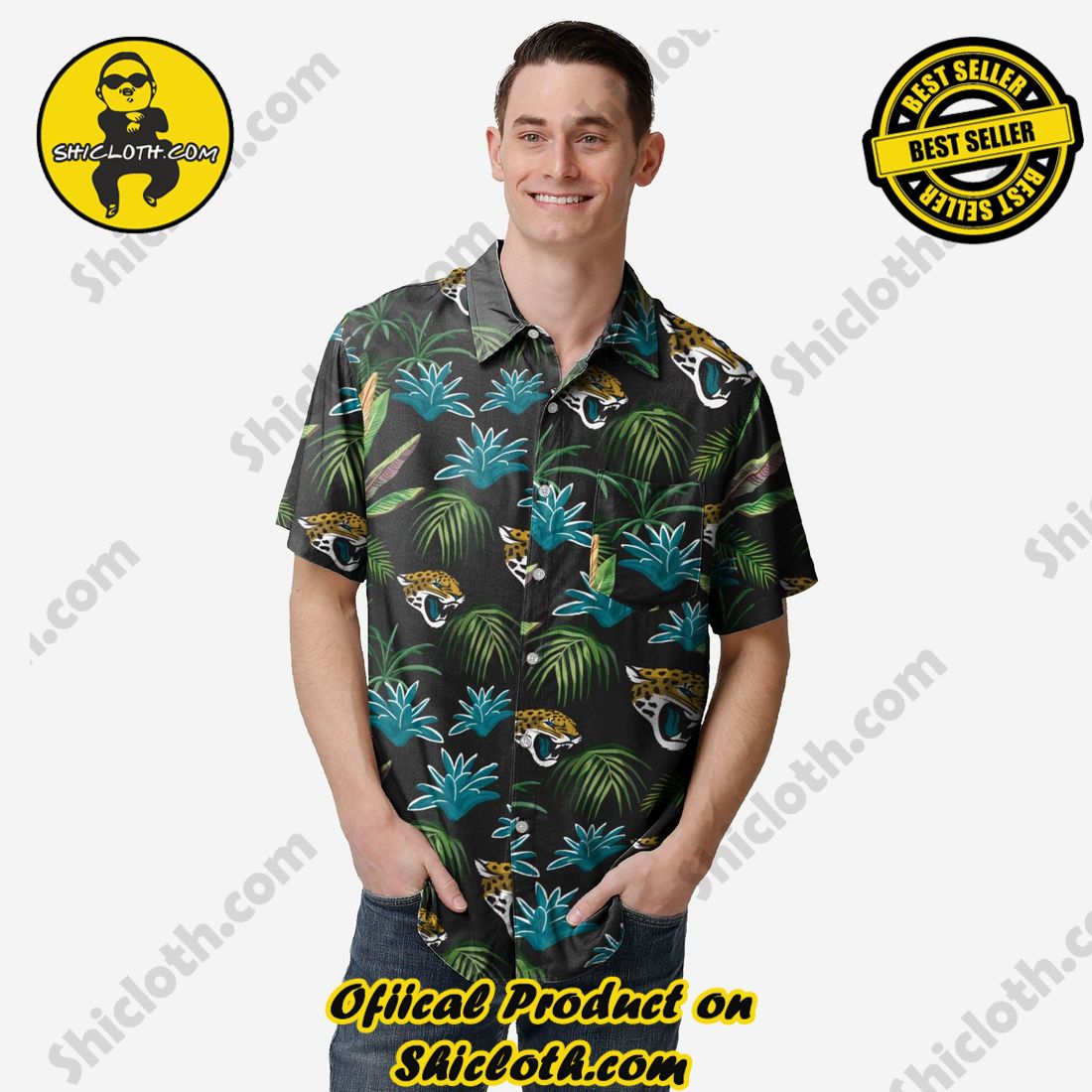 Jacksonville Jaguars Victory Vacay Button Up Shirt