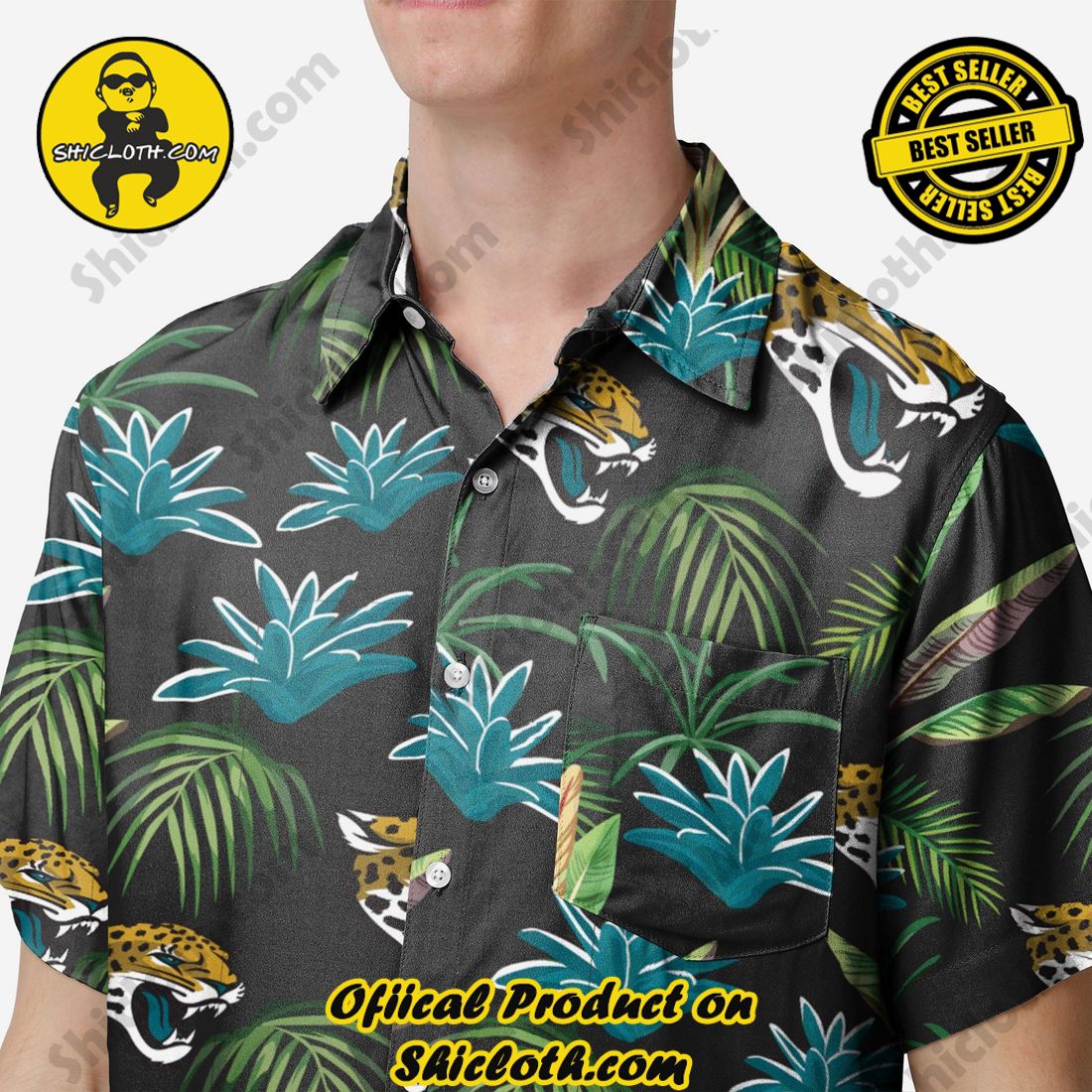 Jacksonville Jaguars Victory Vacay Button Up Shirt 3 Jacksonville Jaguars Victory Vacay Button Up Shirt - Image 3