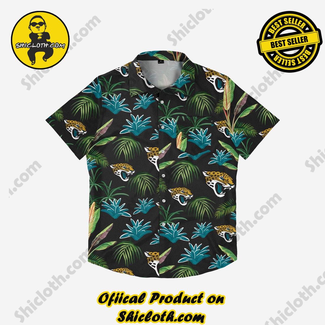 Jacksonville Jaguars Victory Vacay Button Up Shirt 4 Jacksonville Jaguars Victory Vacay Button Up Shirt - Image 4
