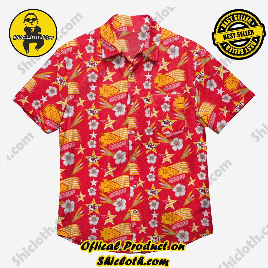 Kansas City Chiefs Americana Button Up Shirt 3 Kansas City Chiefs Americana Button Up Shirt - Image 3