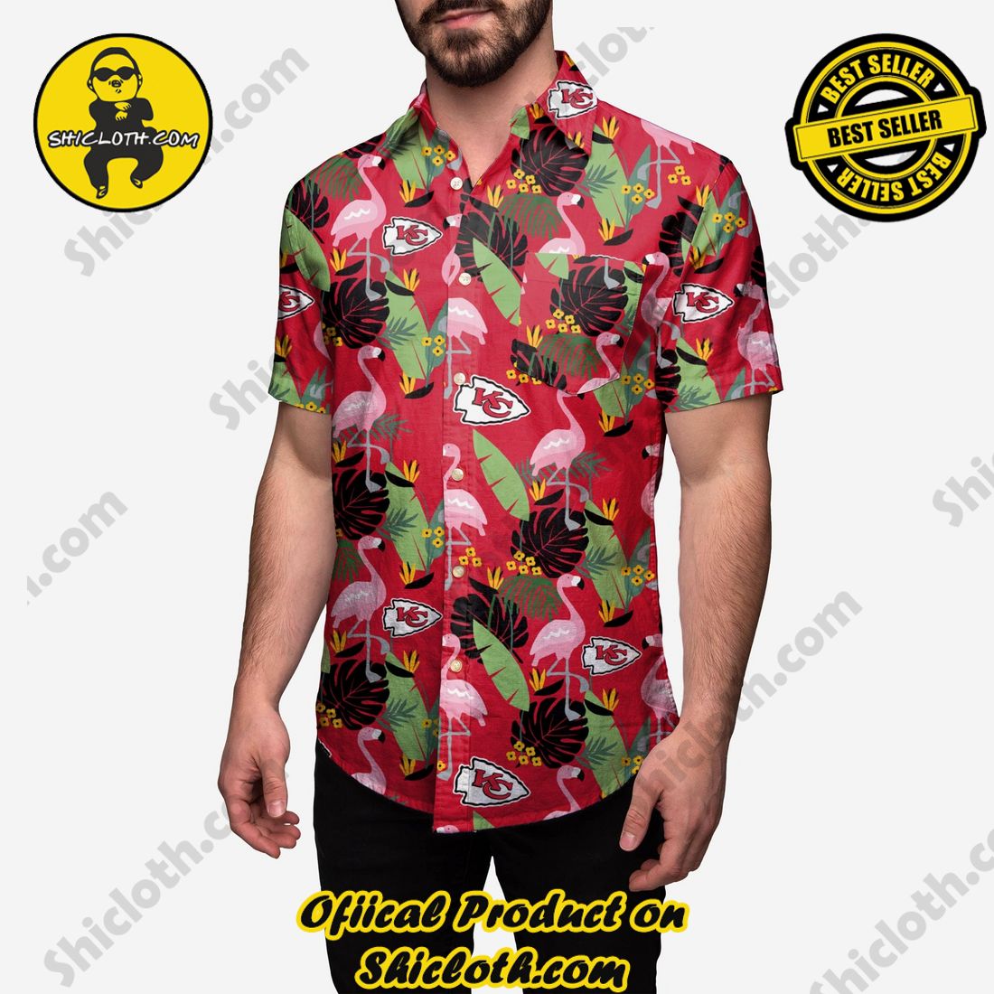 Kansas City Chiefs Floral Button Up Shirt