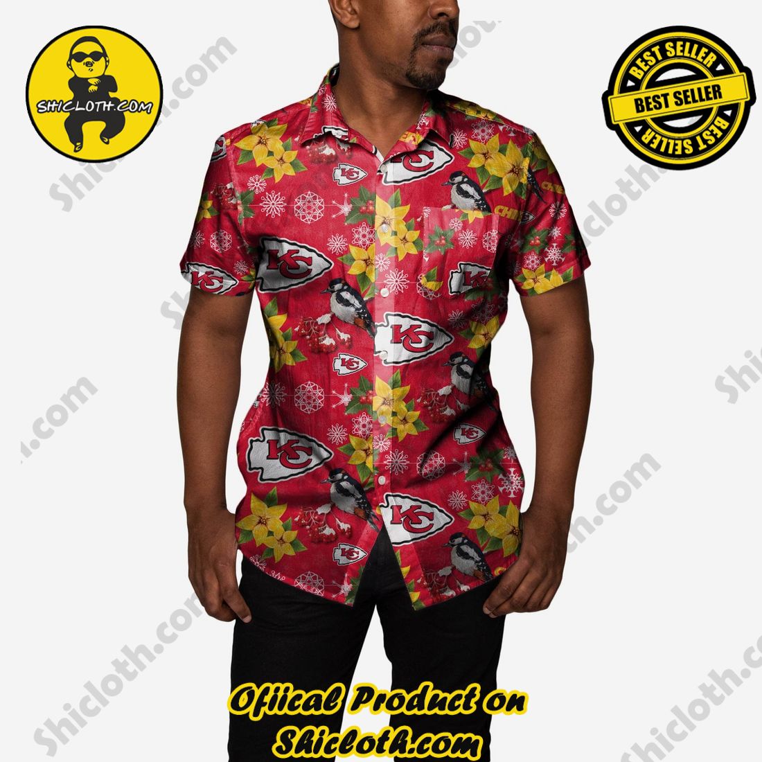 Kansas City Chiefs Mistletoe Button Up Shirt