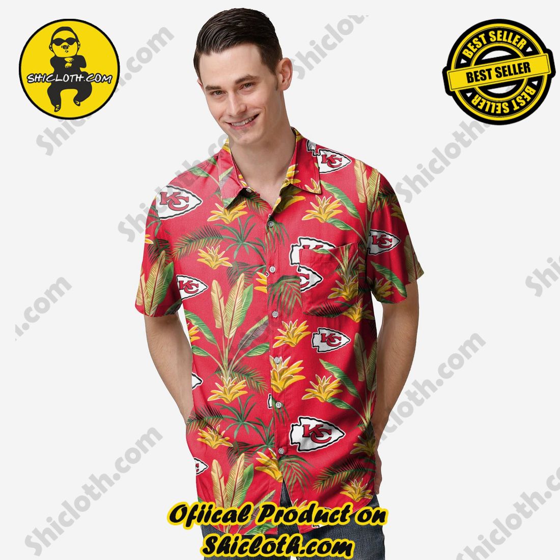 Kansas City Chiefs Victory Vacay Button Up Shirt