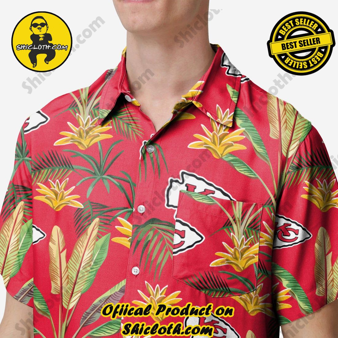 Kansas City Chiefs Victory Vacay Button Up Shirt 3 Kansas City Chiefs Victory Vacay Button Up Shirt - Image 3