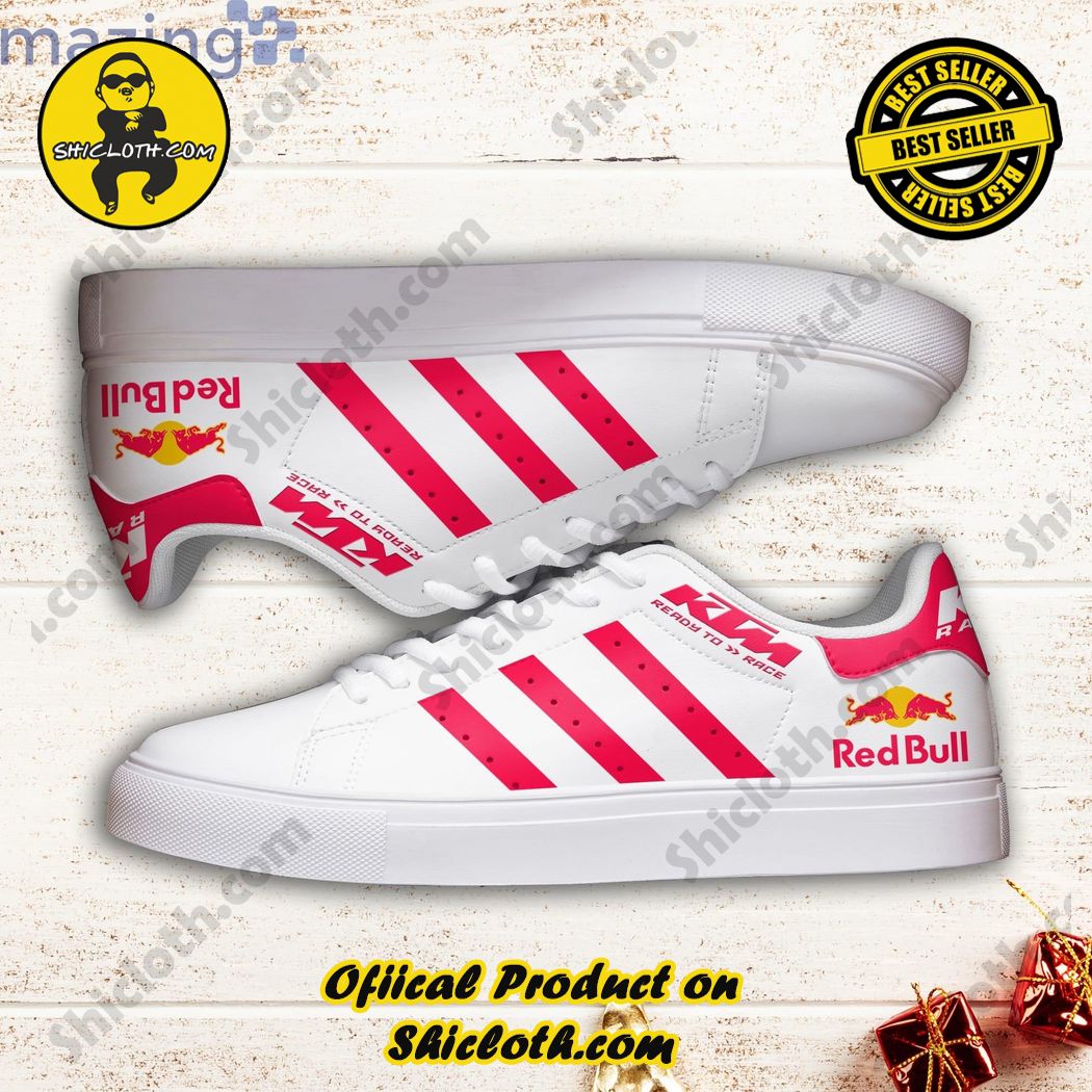 Only 60$. Best seller Hot trending Stan Smith Shoes in Shicloth Store.Click here to buy !! 32 Ktm Racing Pink Striped Stan Smith Low Top Shoes