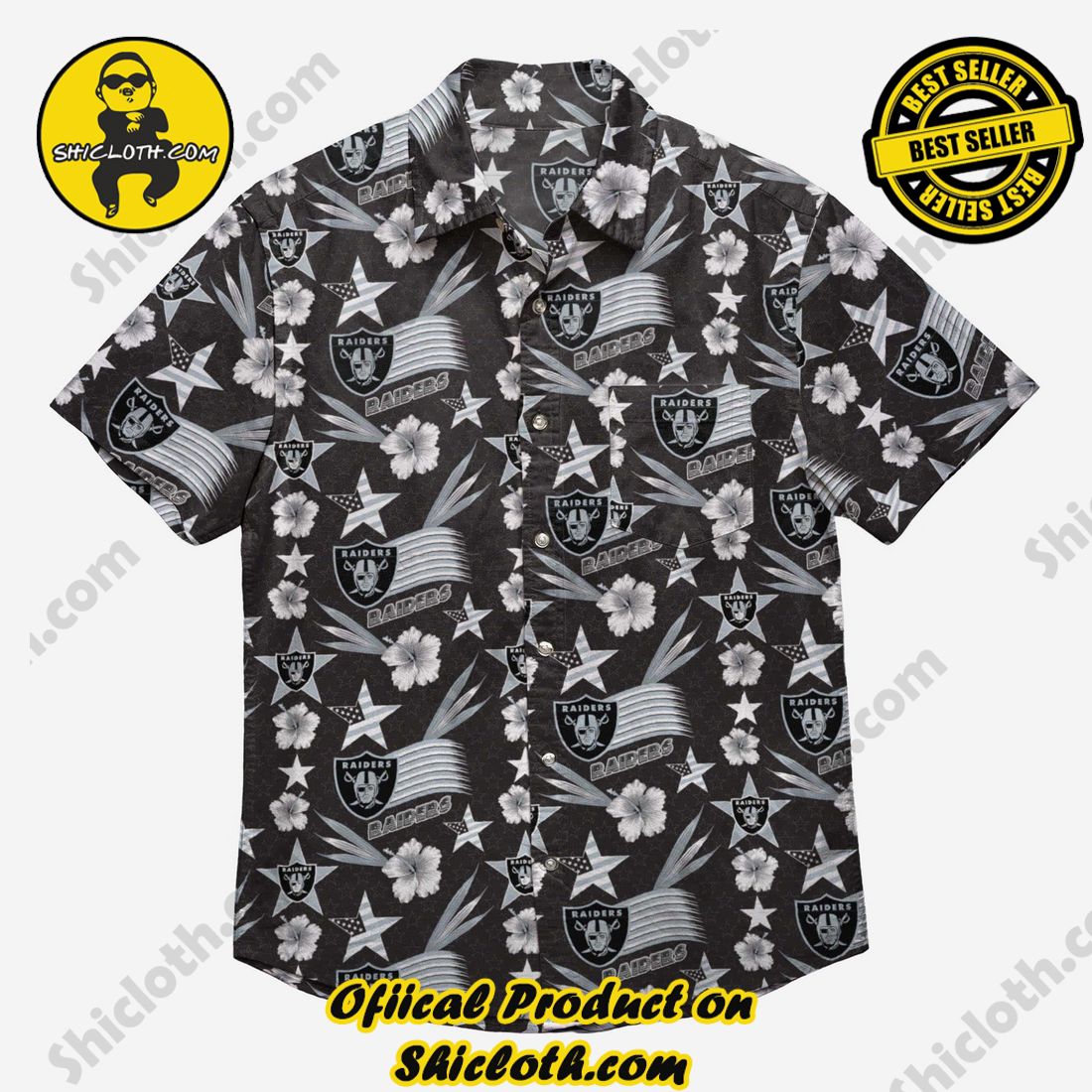 Las Vegas Raiders Americana Button Up Shirt 3 Las Vegas Raiders Americana Button Up Shirt - Image 3
