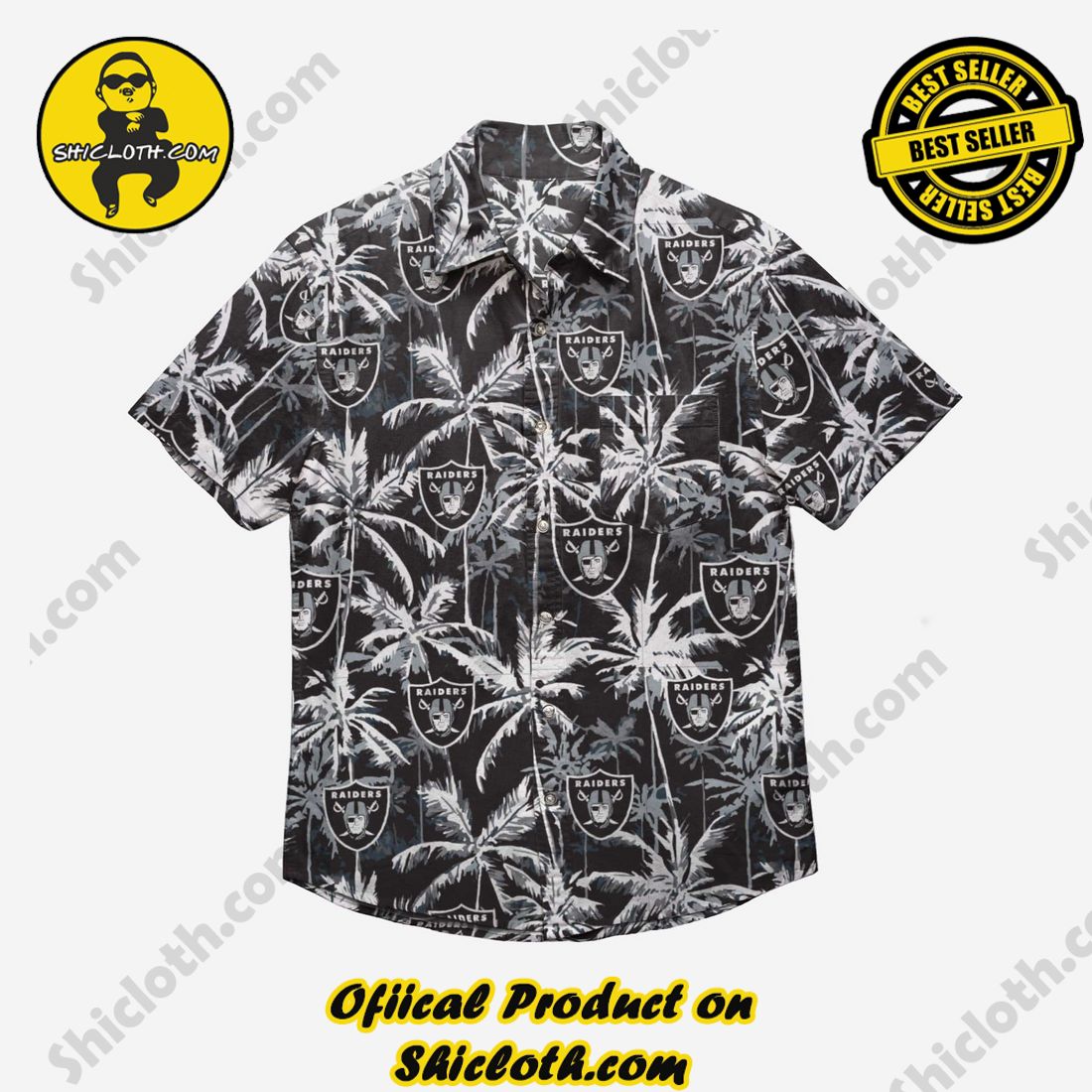 Las Vegas Raiders Black Floral Button Up Shirt 3 Las Vegas Raiders Black Floral Button Up Shirt - Image 3