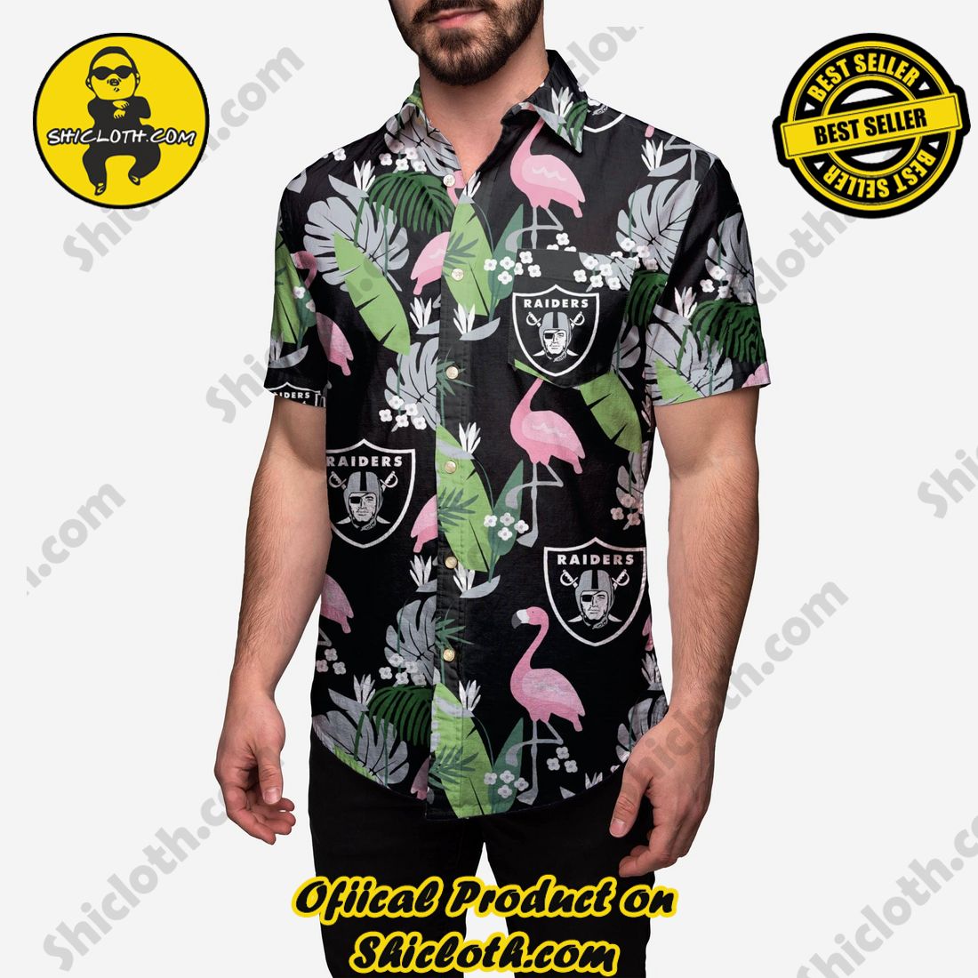 Las Vegas Raiders Floral Button Up Shirt