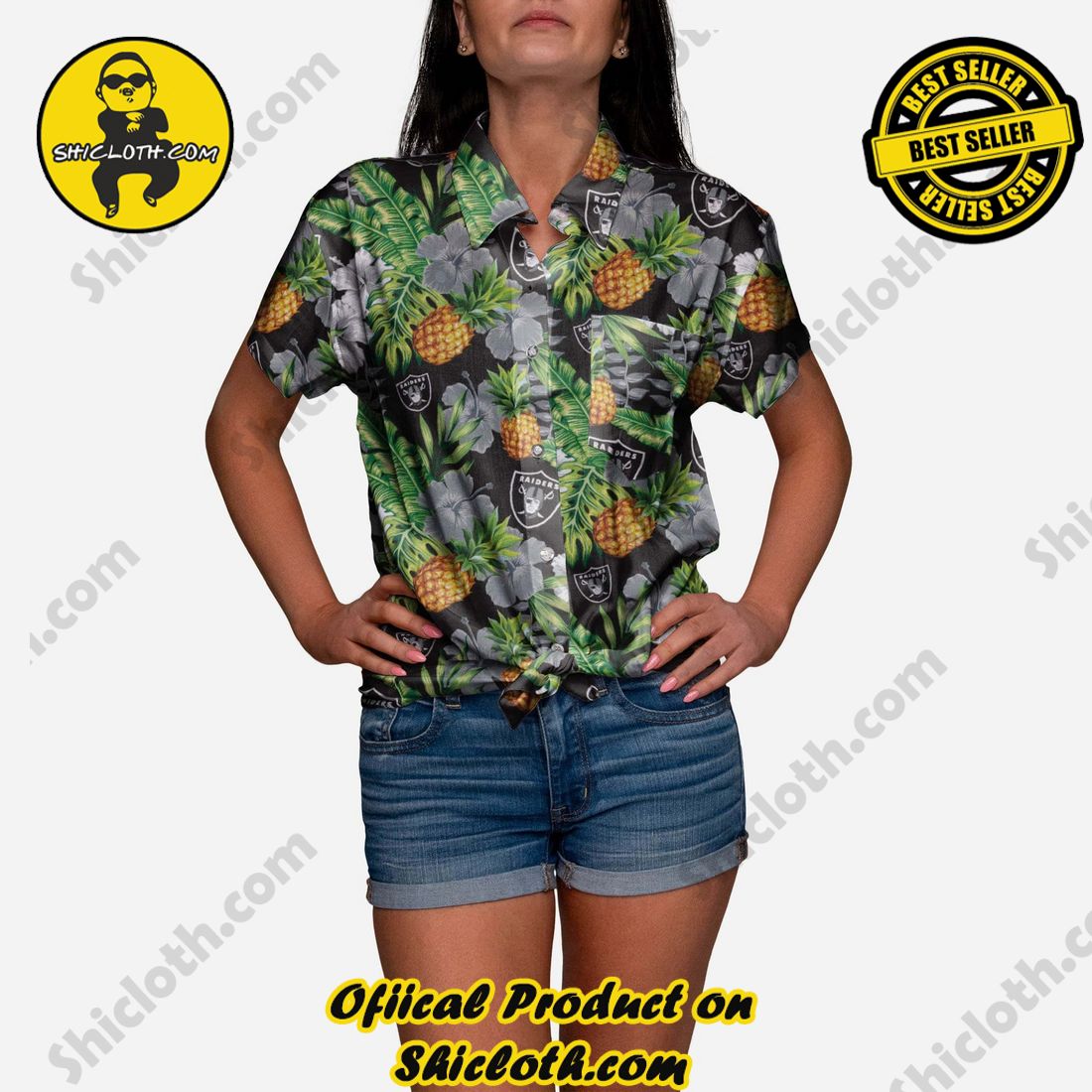 Las Vegas Raiders My Fine-Apple Womens Button Up Shirt