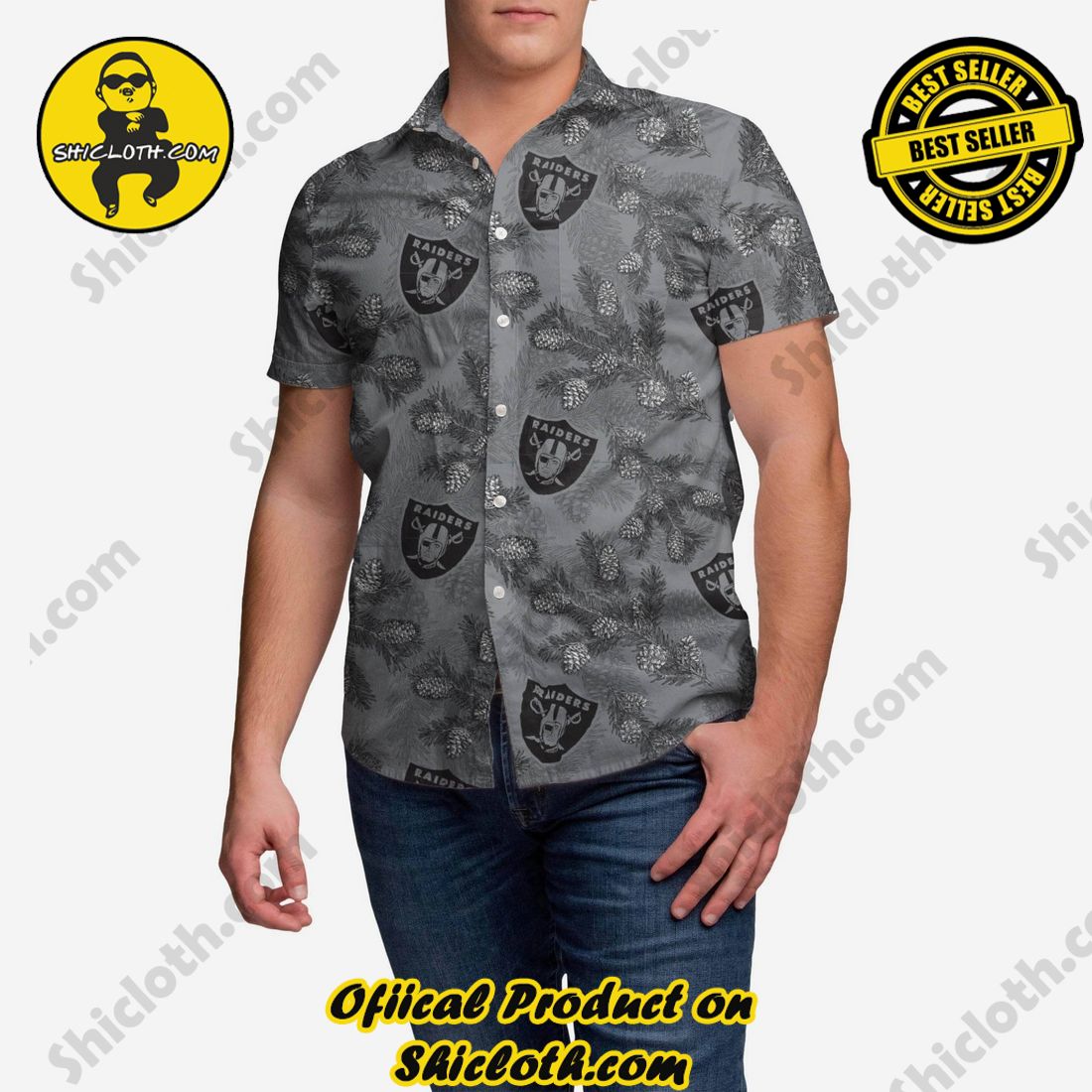 Las Vegas Raiders Pinecone Button Up Shirt