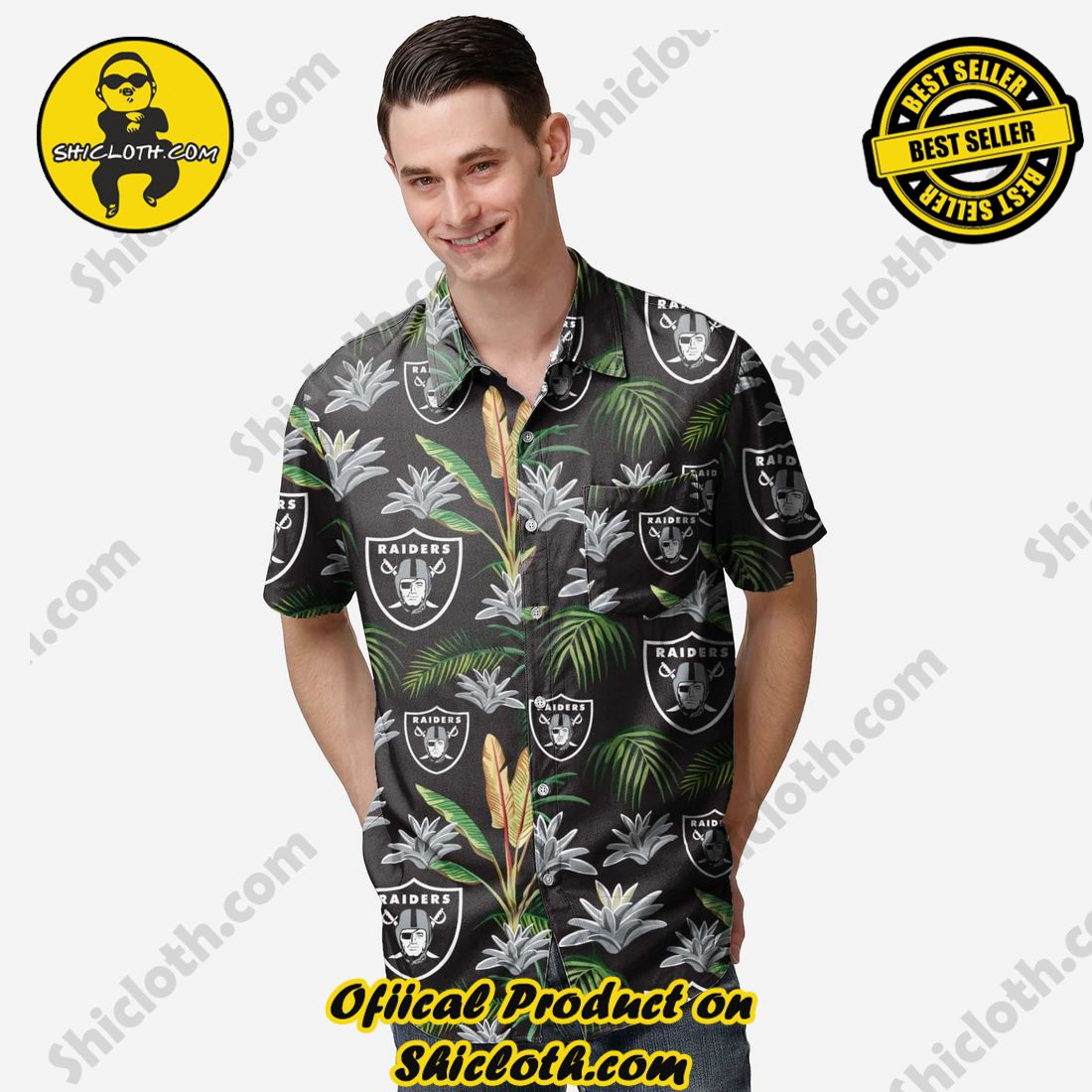 Las Vegas Raiders Victory Vacay Button Up Shirt