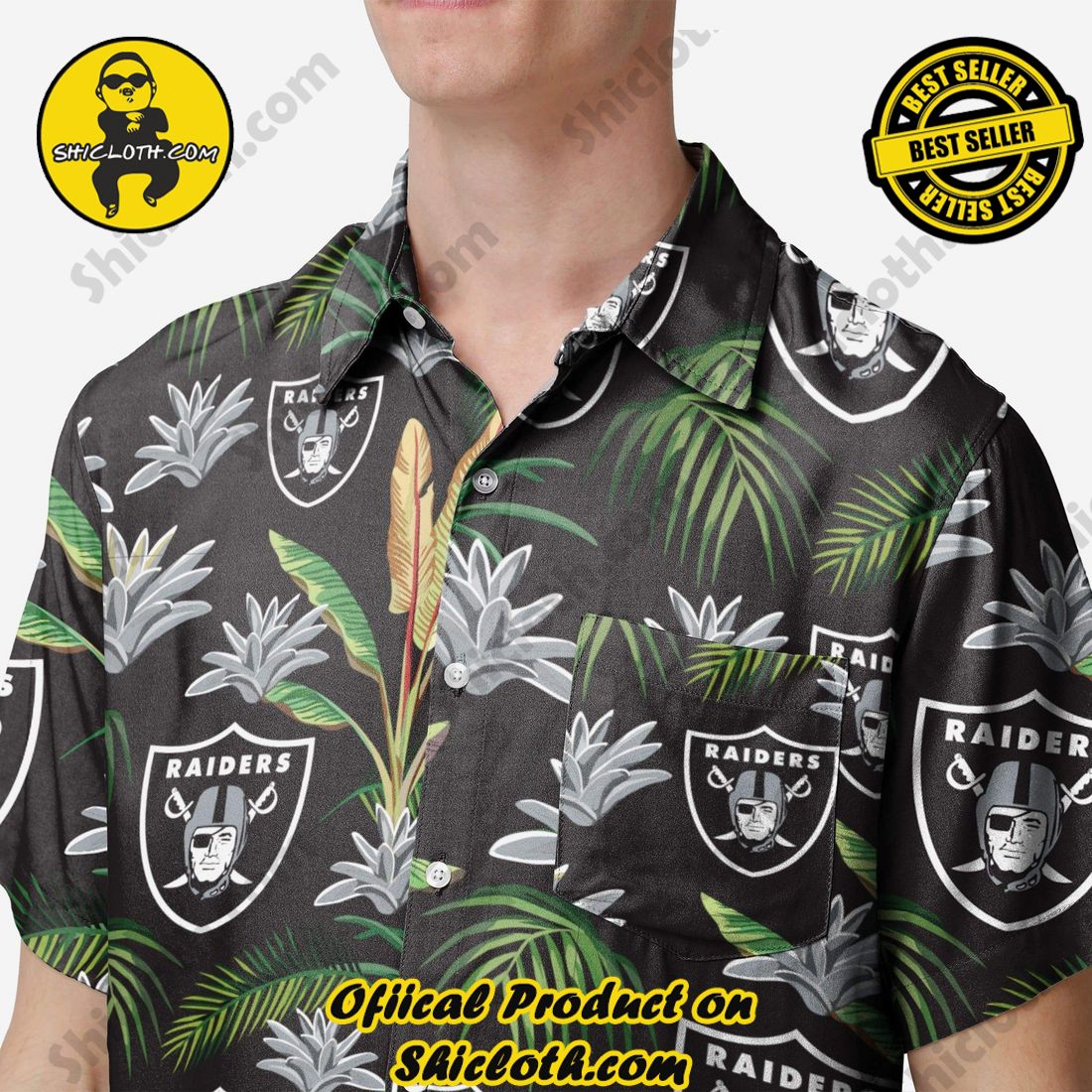 Las Vegas Raiders Victory Vacay Button Up Shirt 3 Las Vegas Raiders Victory Vacay Button Up Shirt - Image 3
