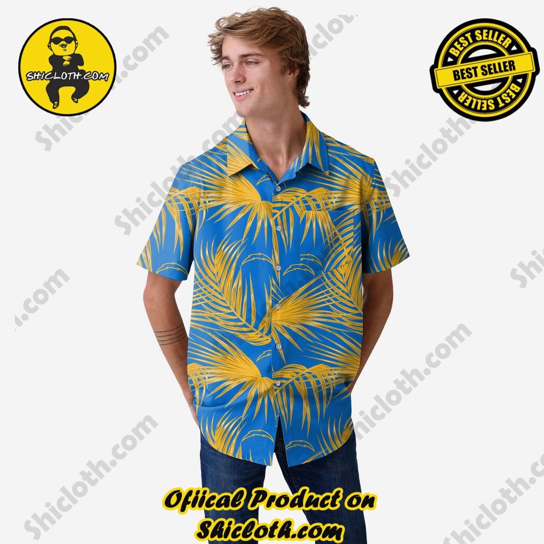 Los Angeles Chargers Hawaiian Button Up Shirt