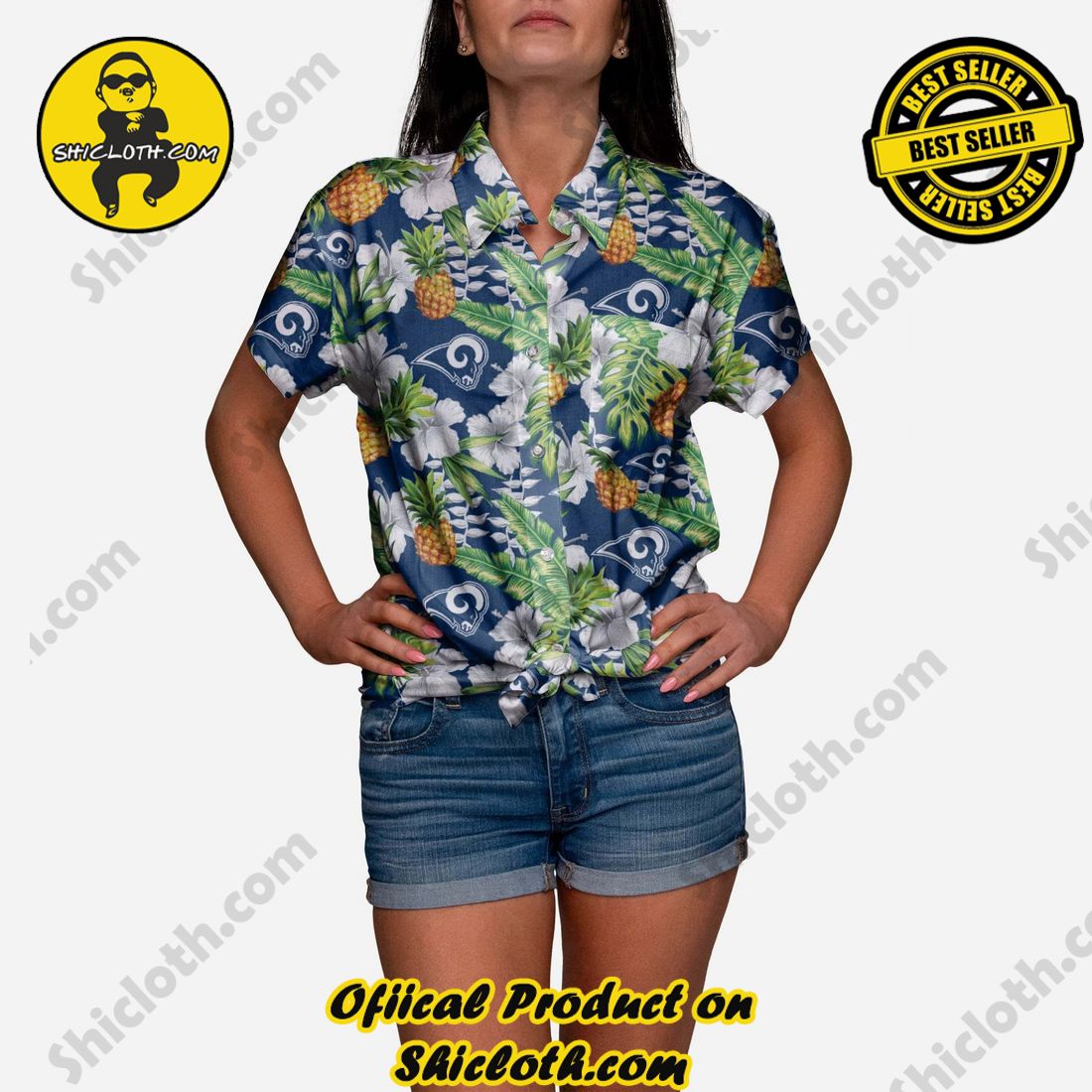Los Angeles Rams My Fine-Apple Womens Button Up Shirt