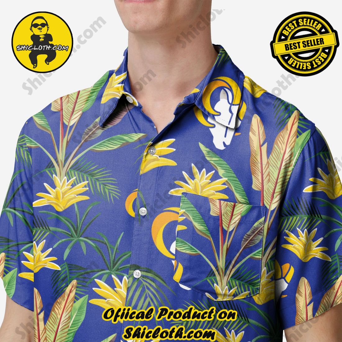 Los Angeles Rams Victory Vacay Button Up Shirt 3 Los Angeles Rams Victory Vacay Button Up Shirt - Image 3