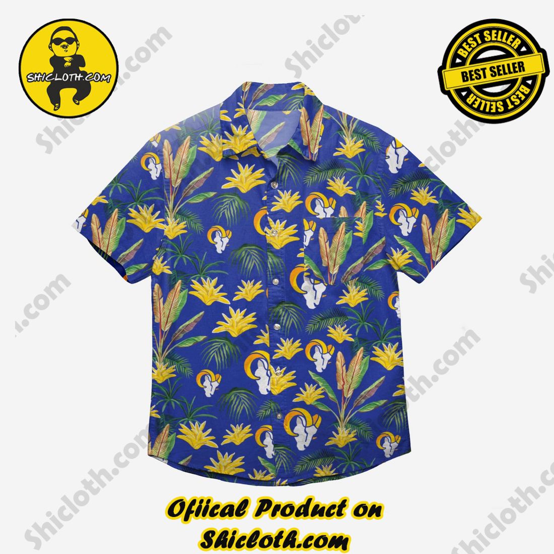 Los Angeles Rams Victory Vacay Button Up Shirt 4 Los Angeles Rams Victory Vacay Button Up Shirt - Image 4