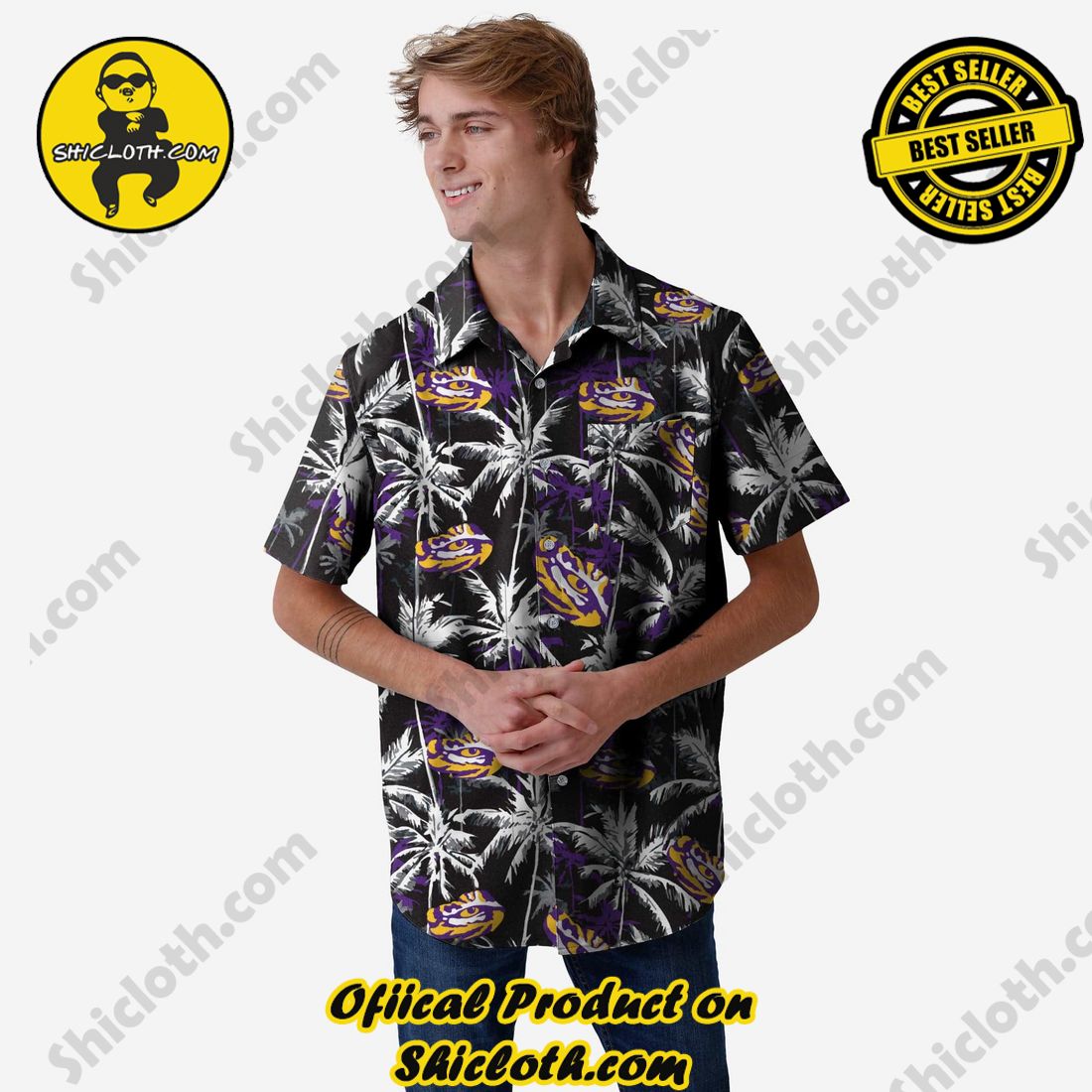 TOP TRENDING Hawaiian Shirt And Short in Shicloth !!! 29 LSU Tigers Black Floral Button Up Shirt