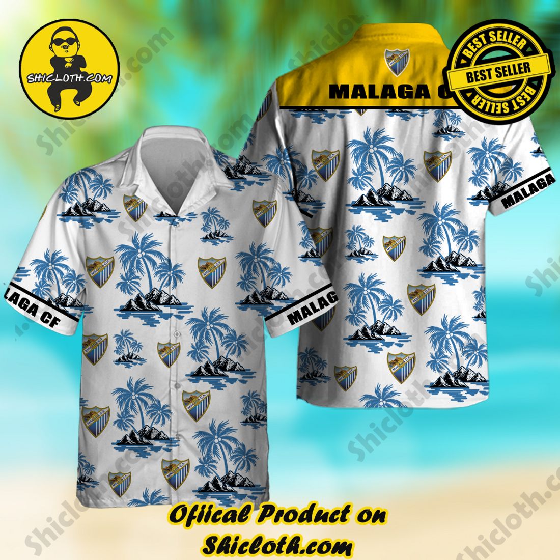 Malaga CF Laliga Palm Tree Hawaiian Shirt And Short