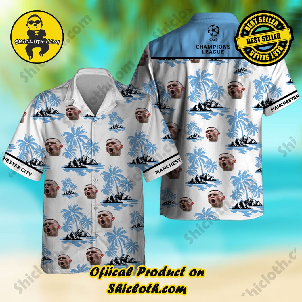 Manchester City Phil Foden UEFA Champions League Hawaiian Shirt