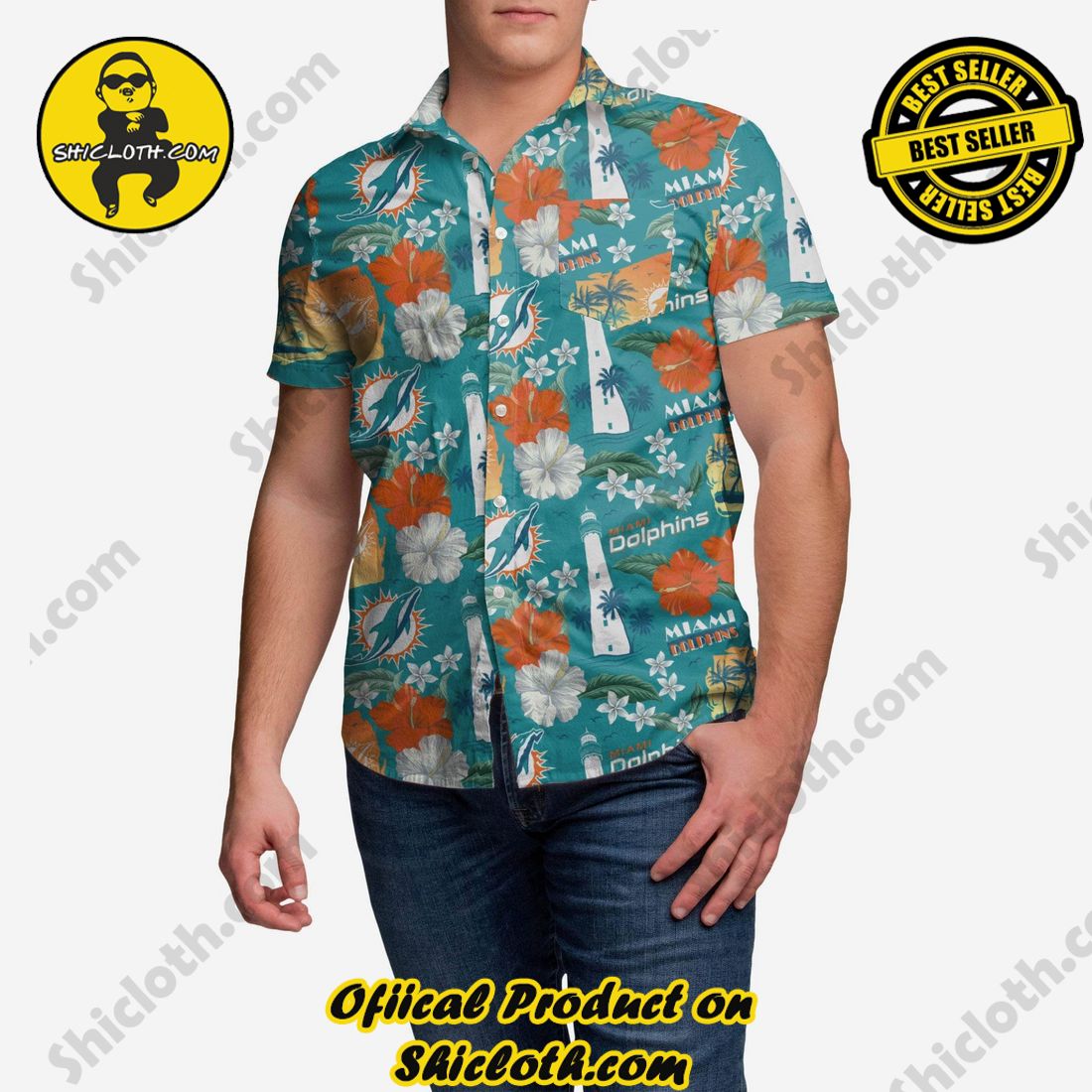 Miami Dolphins City Style Button Up Shirt
