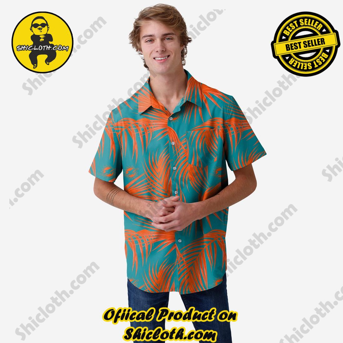 Miami Dolphins Hawaiian Button Up Shirt