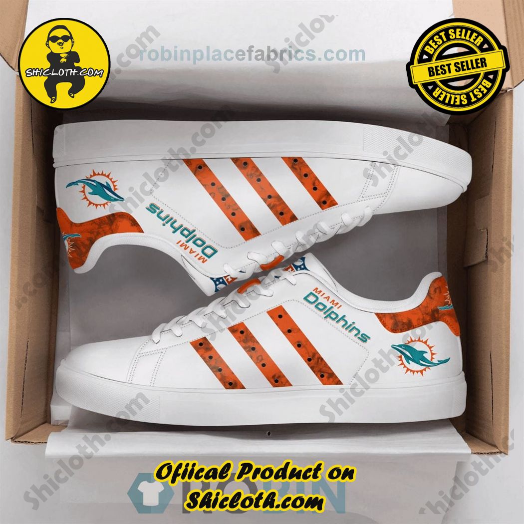 Best Seller Hot Trending Stan Smith Shoes in Shicloth Store.Click here to buy !! 9 Miami Dolphins White Stan Smith Low Top Shoes