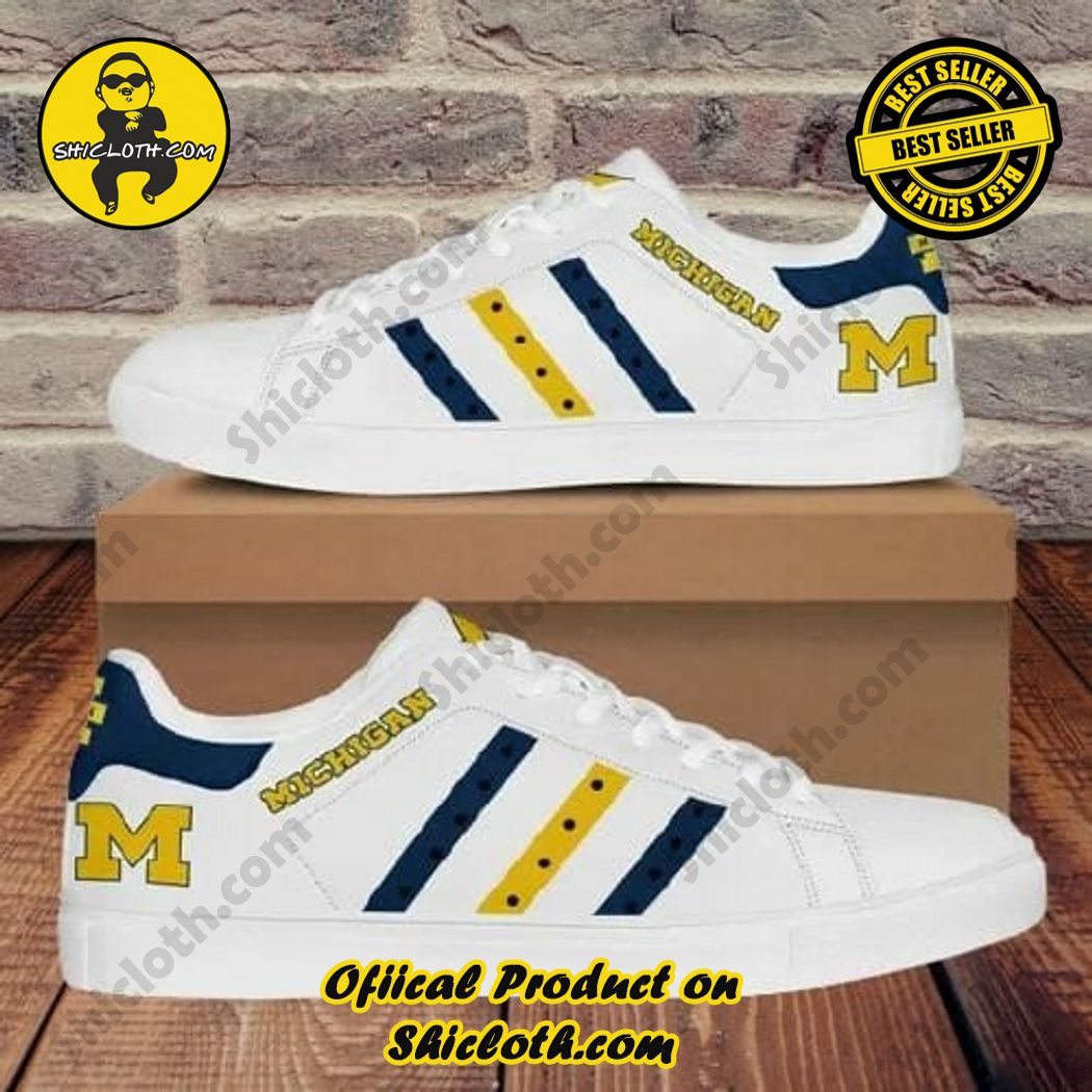 Hot Trending Stan Smith Shoes in Shicloth Store for Christmas 14 Michigan Wolverines White Navy Blue Adidas Stan Smith Shoes