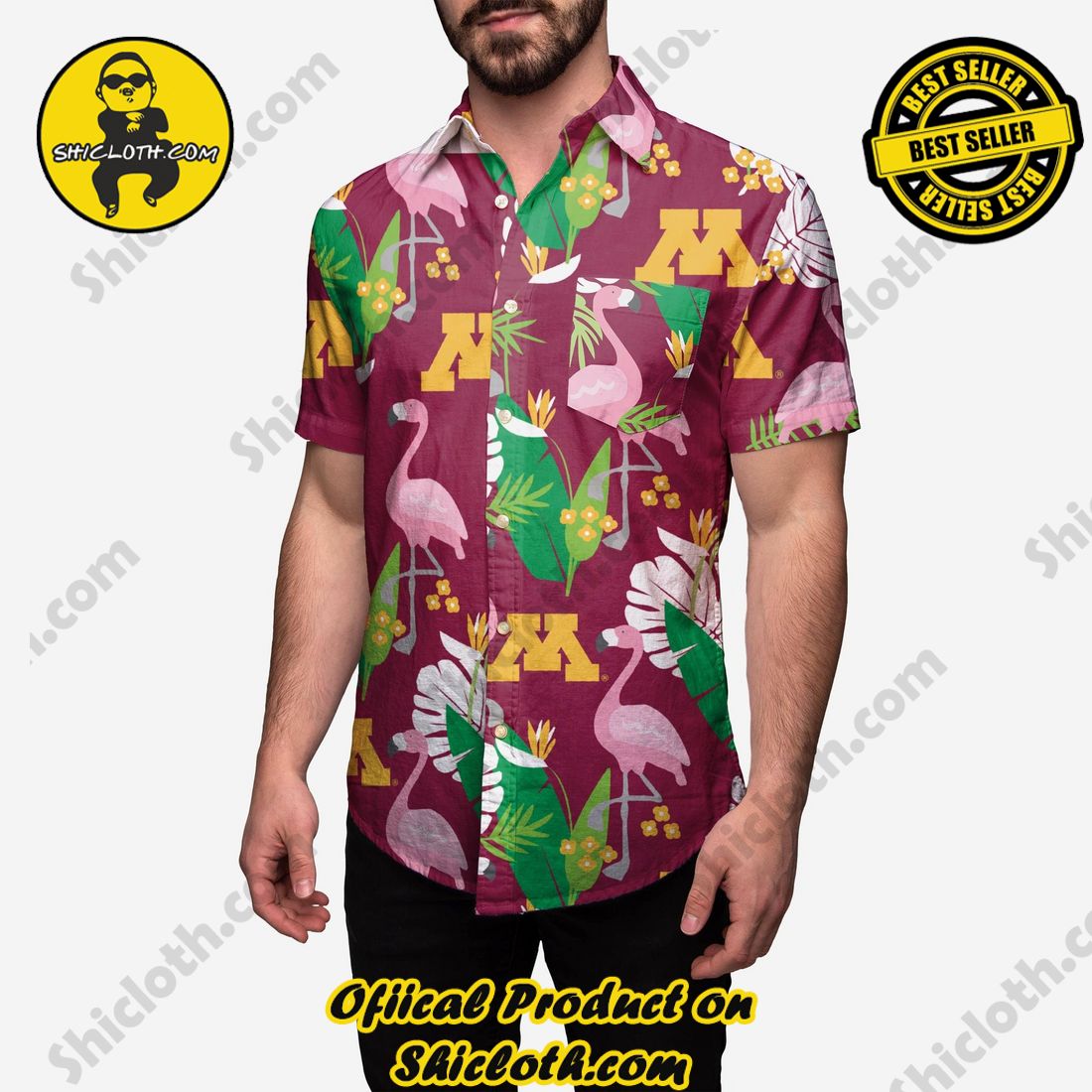 Best Seller Hawaiian Shirt And Short in Shicloth !!! Buy it now 7 Minnesota Golden Gophers Floral Button Up Shirt