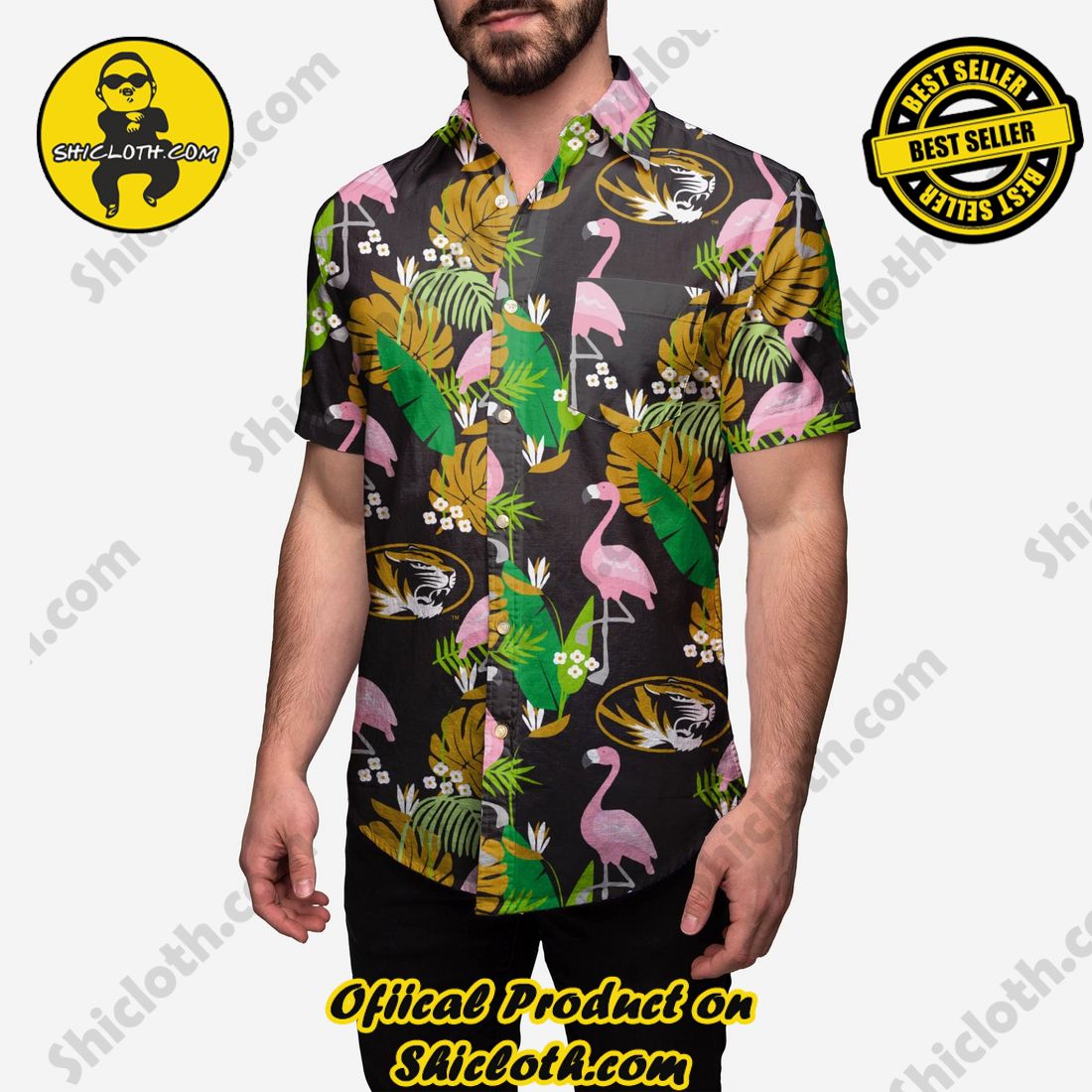 Best Seller Hawaiian Shirt And Short in Shicloth !!! Buy it now 9 Missouri Tigers Floral Button Up Shirt
