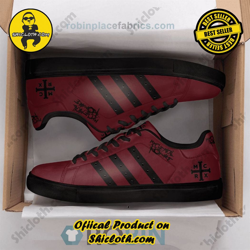 Best Seller Hot Trending Stan Smith Shoes in Shicloth Store.Click here to buy !! 25 My Chemical Romance Red Adidas Stan Smith Low Top Shoes