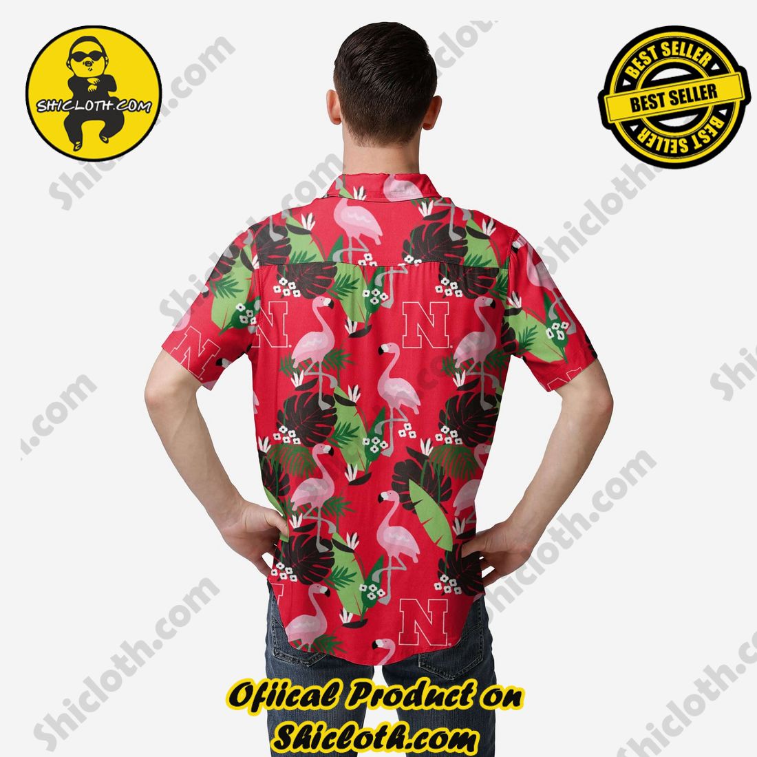 Nebraska Cornhuskers Floral Button Up Shirt 2 Nebraska Cornhuskers Floral Button Up Shirt - Image 2