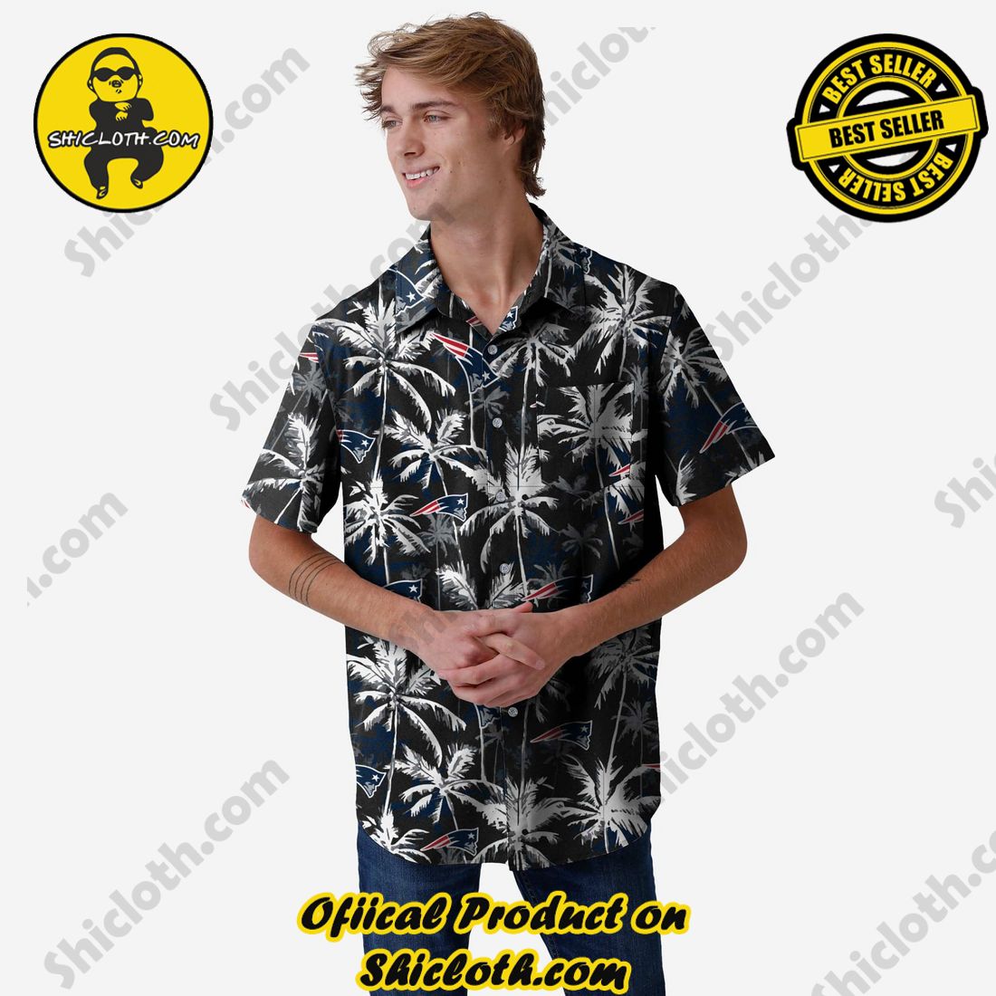 NEW Hawaiian Shirt And Short in Shicloth 17 New England Patriots Black Floral Button Up Shirt